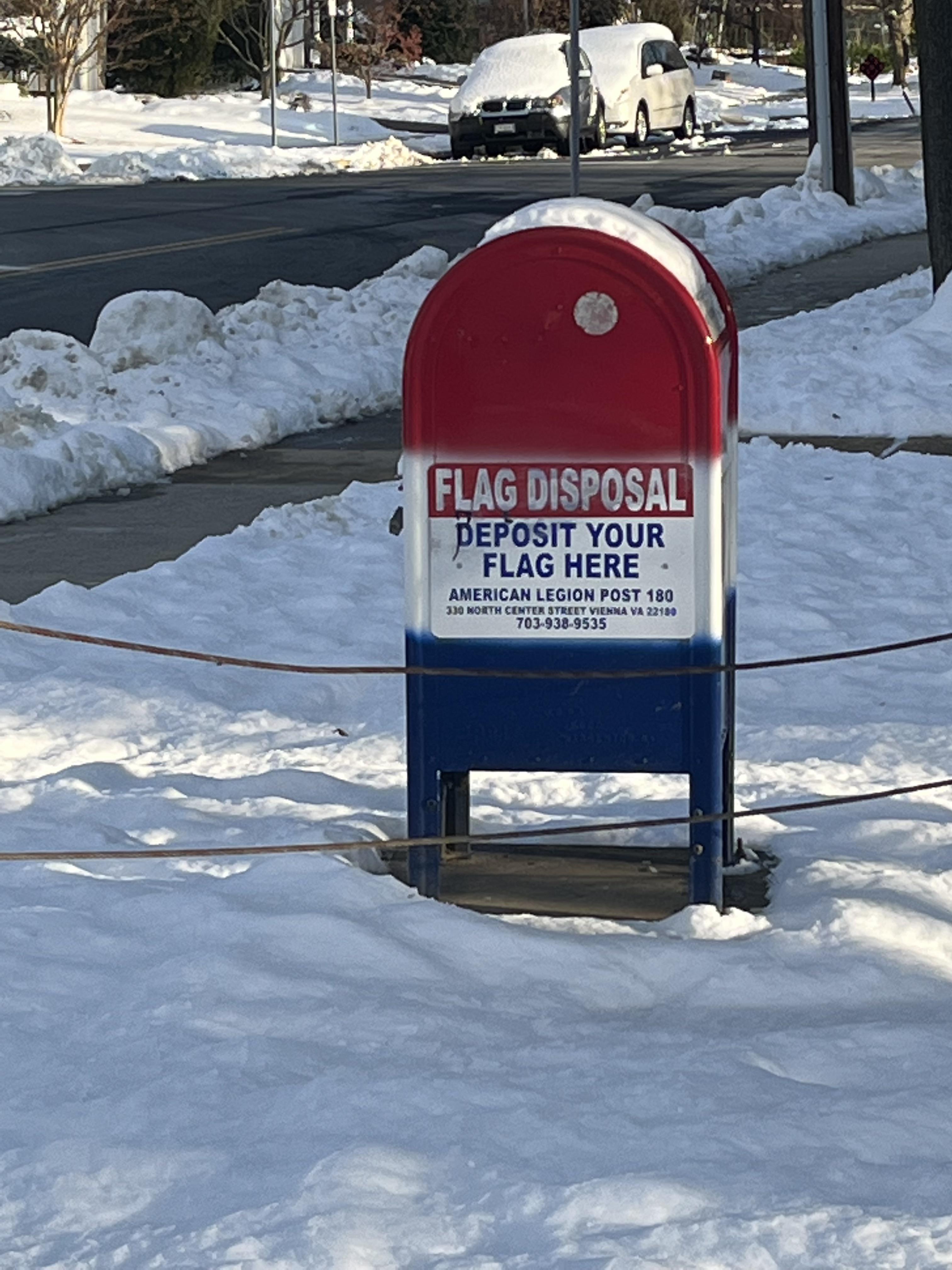 My neighborhood has a flag disposal box r/mildlyinteresting