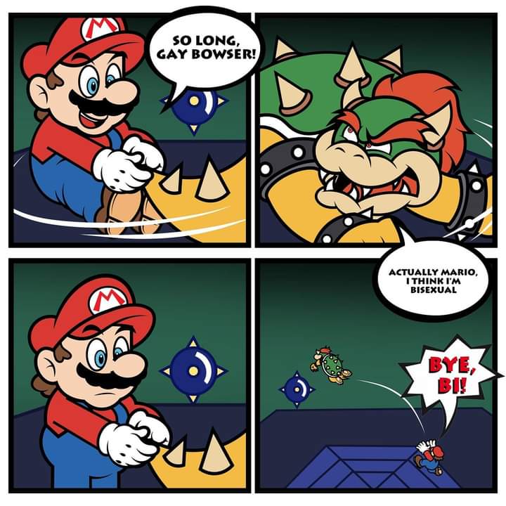 Well...officially there is no "So long gay bowser" in Mario All Stars