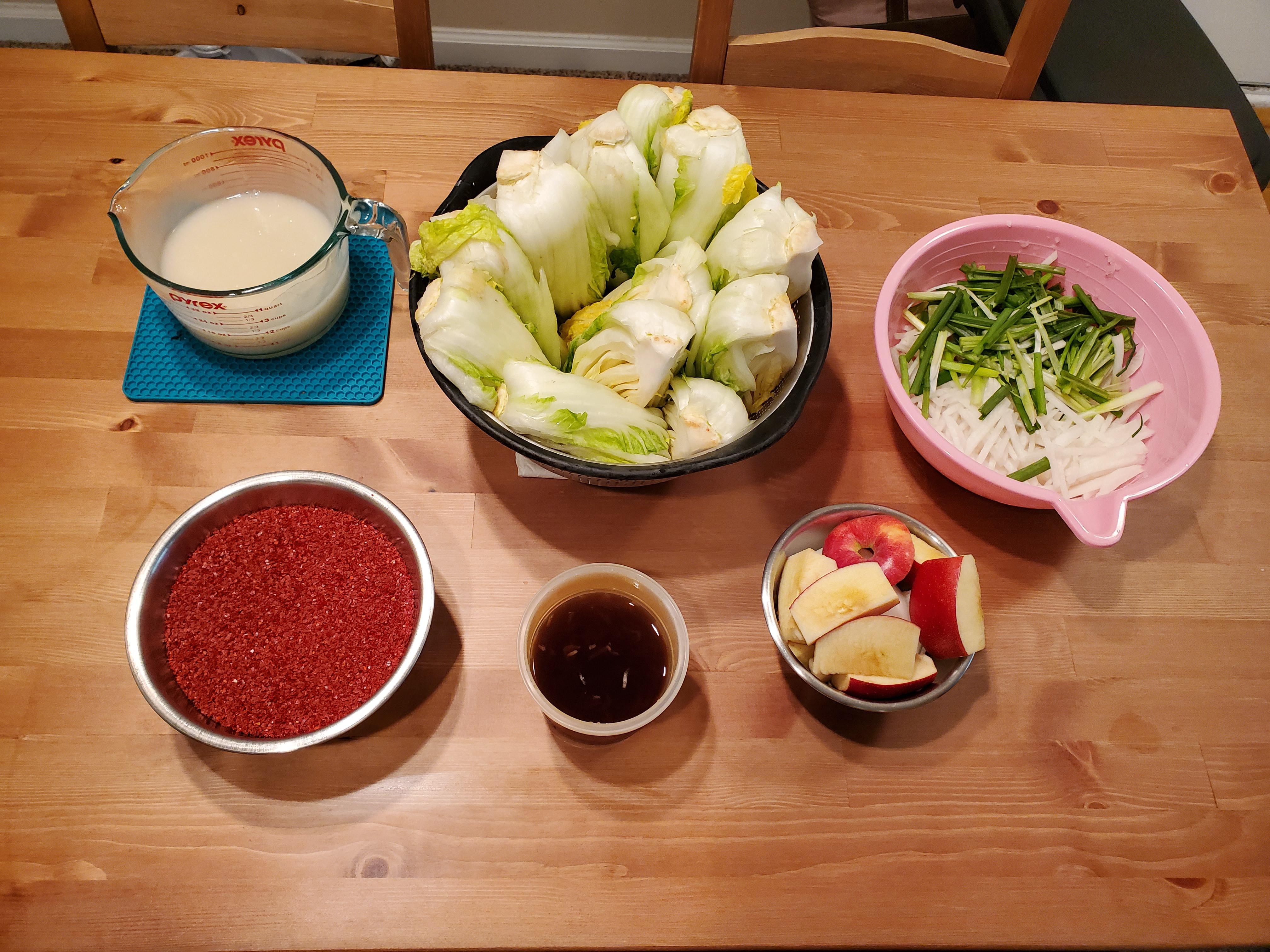 Making a full batch of traditional kimchi! Just have to wait for the