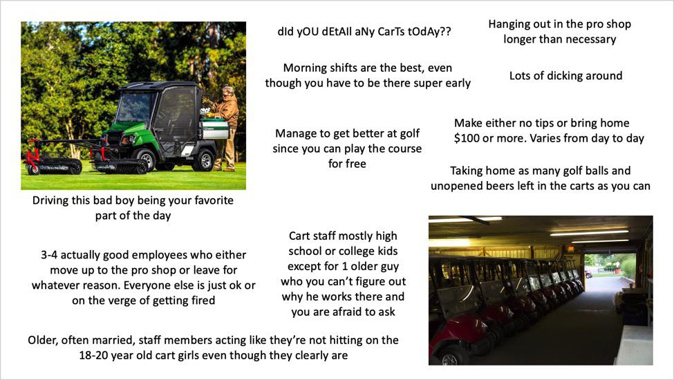 Golf course cart staff starter pack r/starterpacks