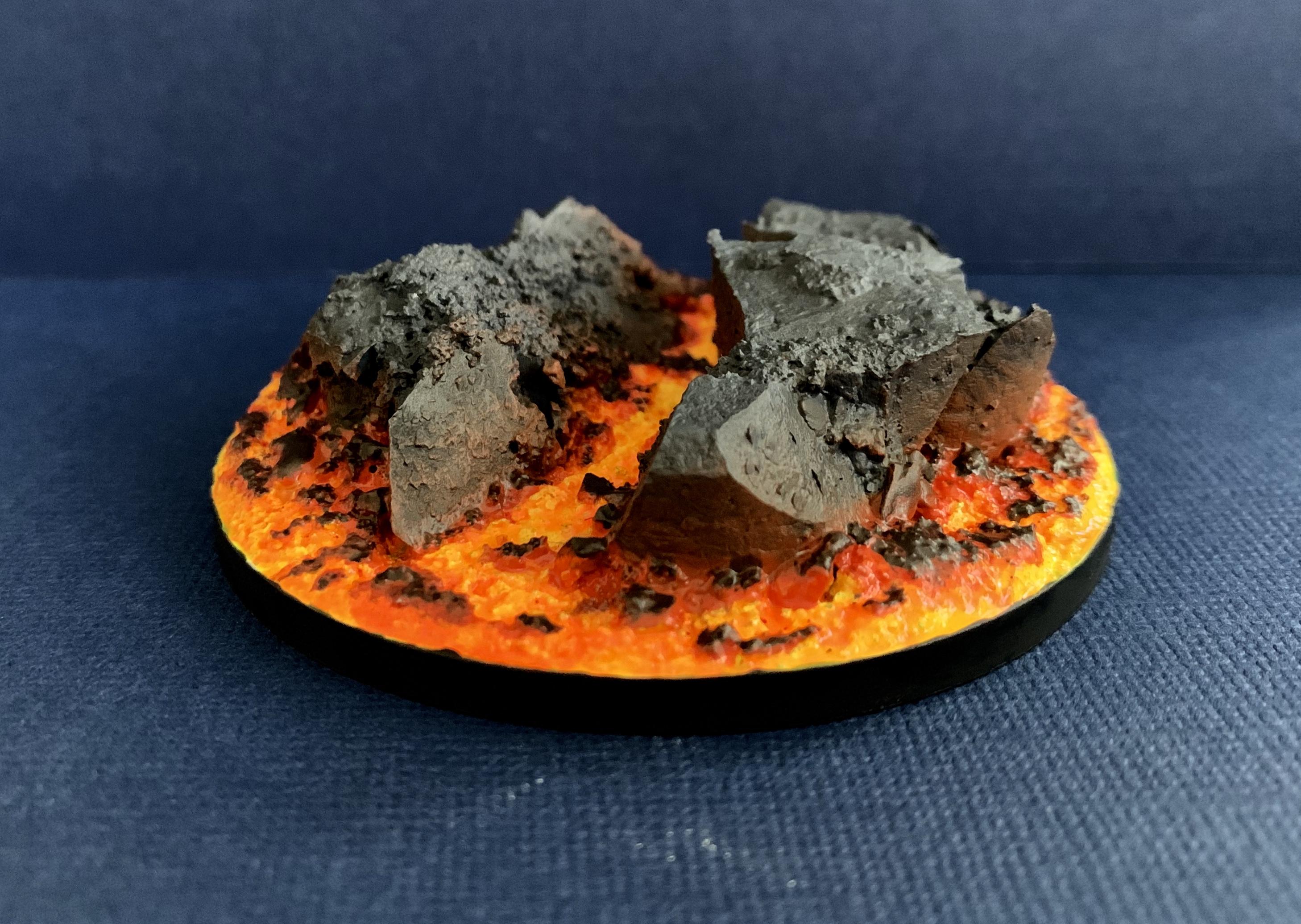 First try at a lava base very happy with how it turned out! r/minipainting