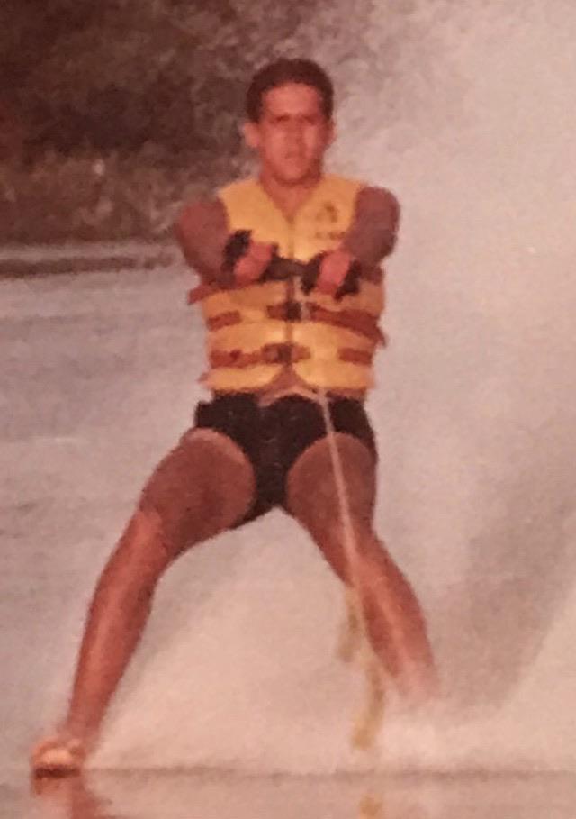 My dad barefoot water skiing in the 80s OldSchoolCool