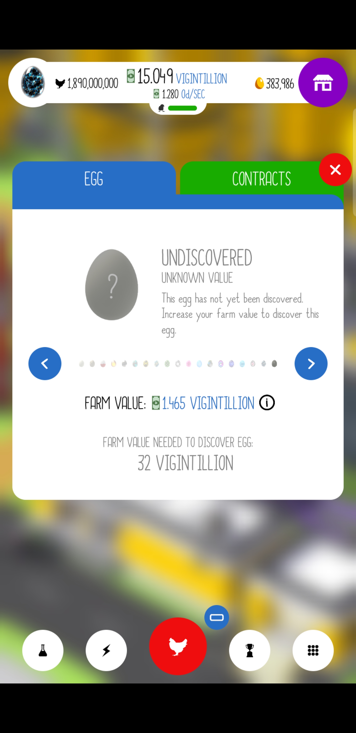 Max population Universe Egg, still 22x short of Unknown... r/EggInc