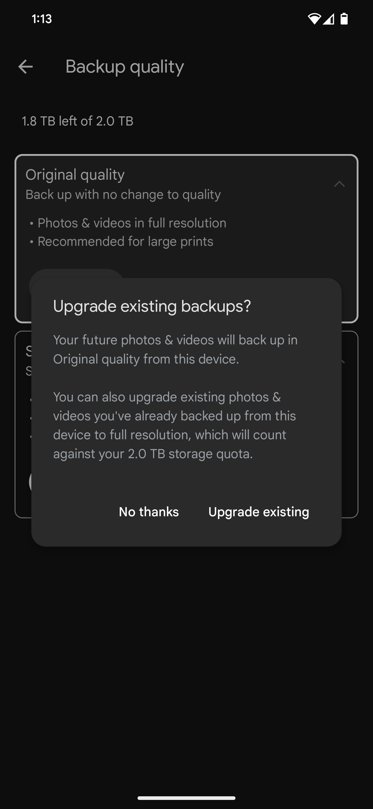 What is being implied here? I thought you couldn't increase quality of