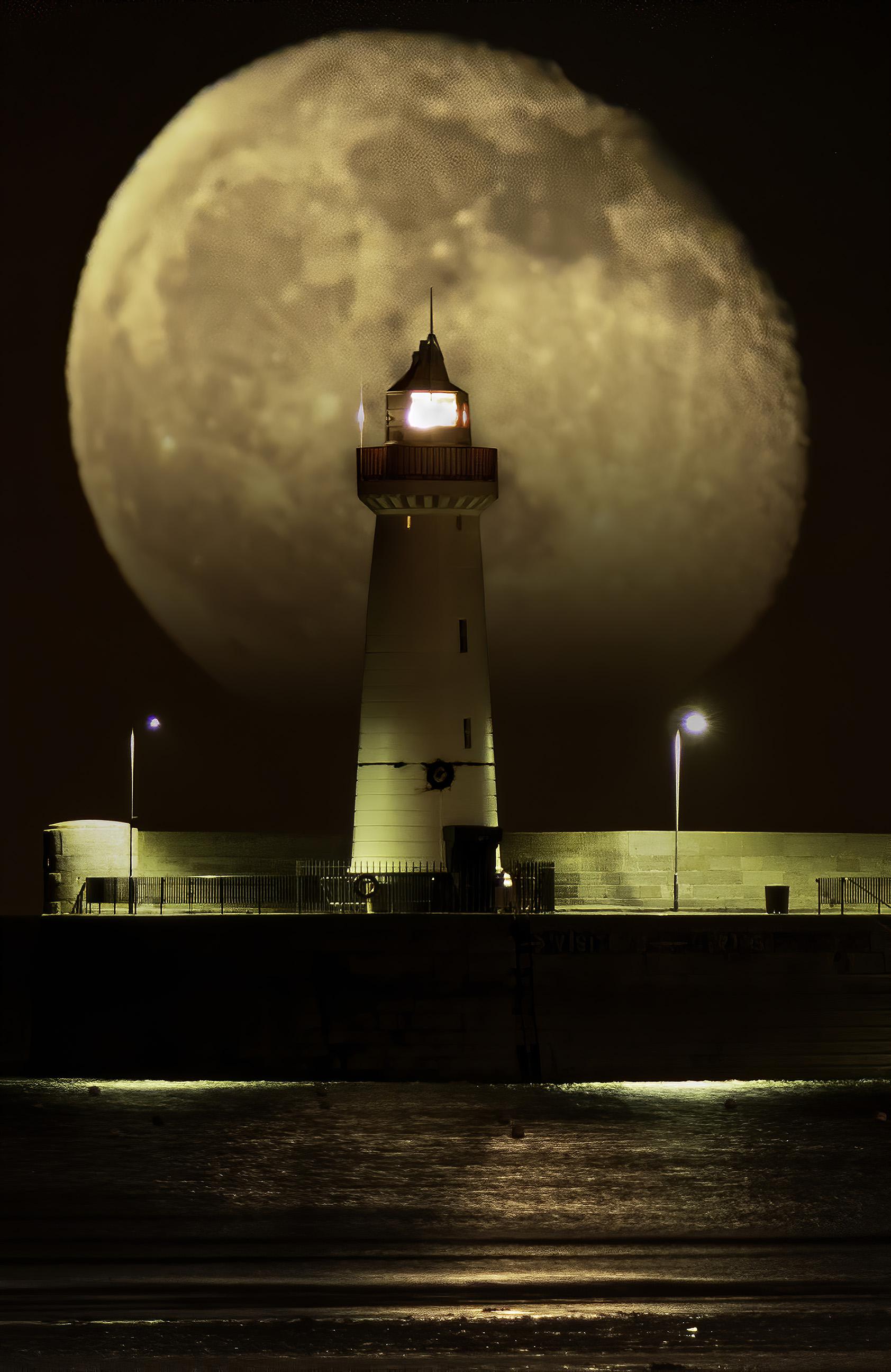 Composite image of the Moon as it was rising on the 14th