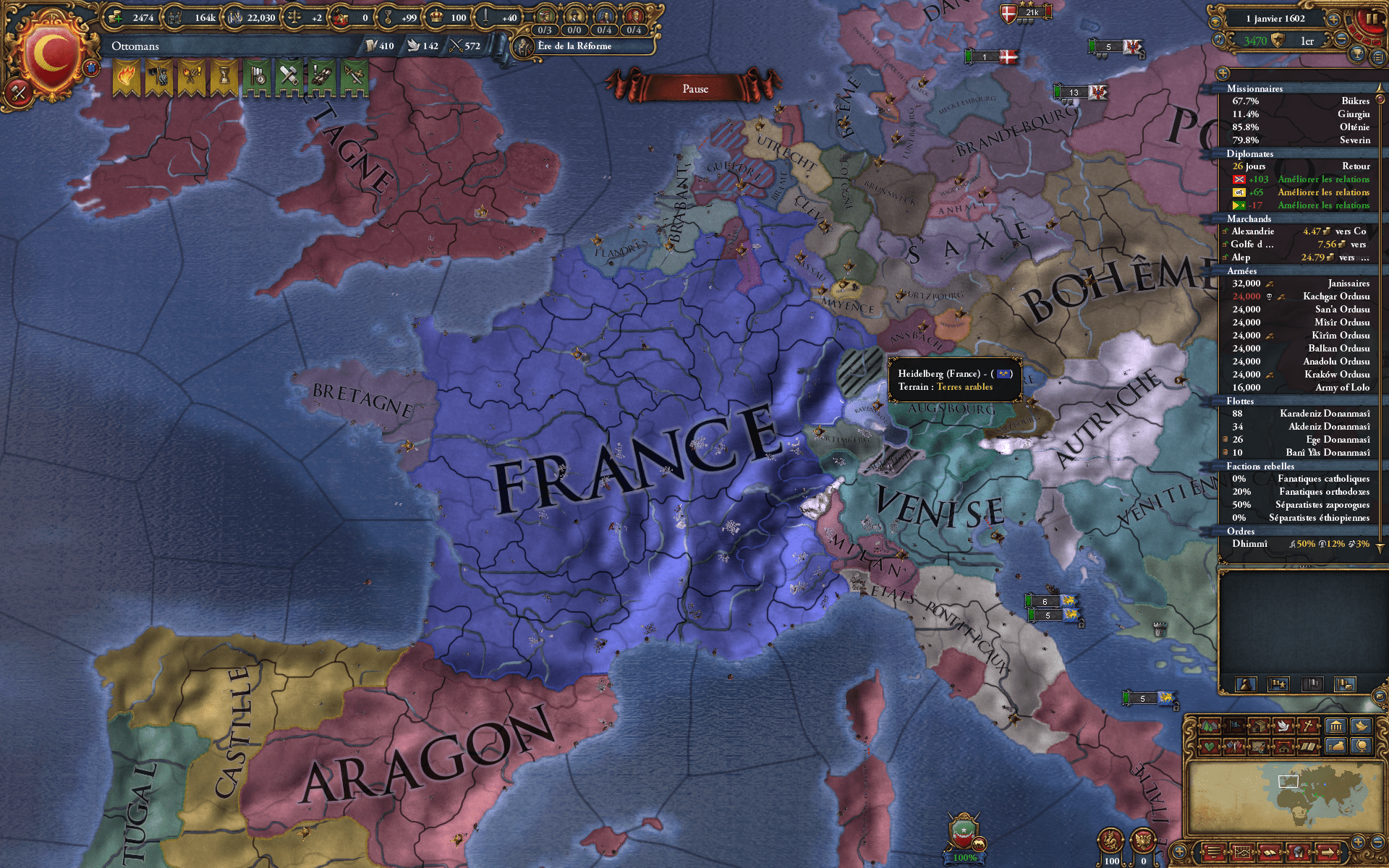 How can France grow so fast into the HRE without triggering any
