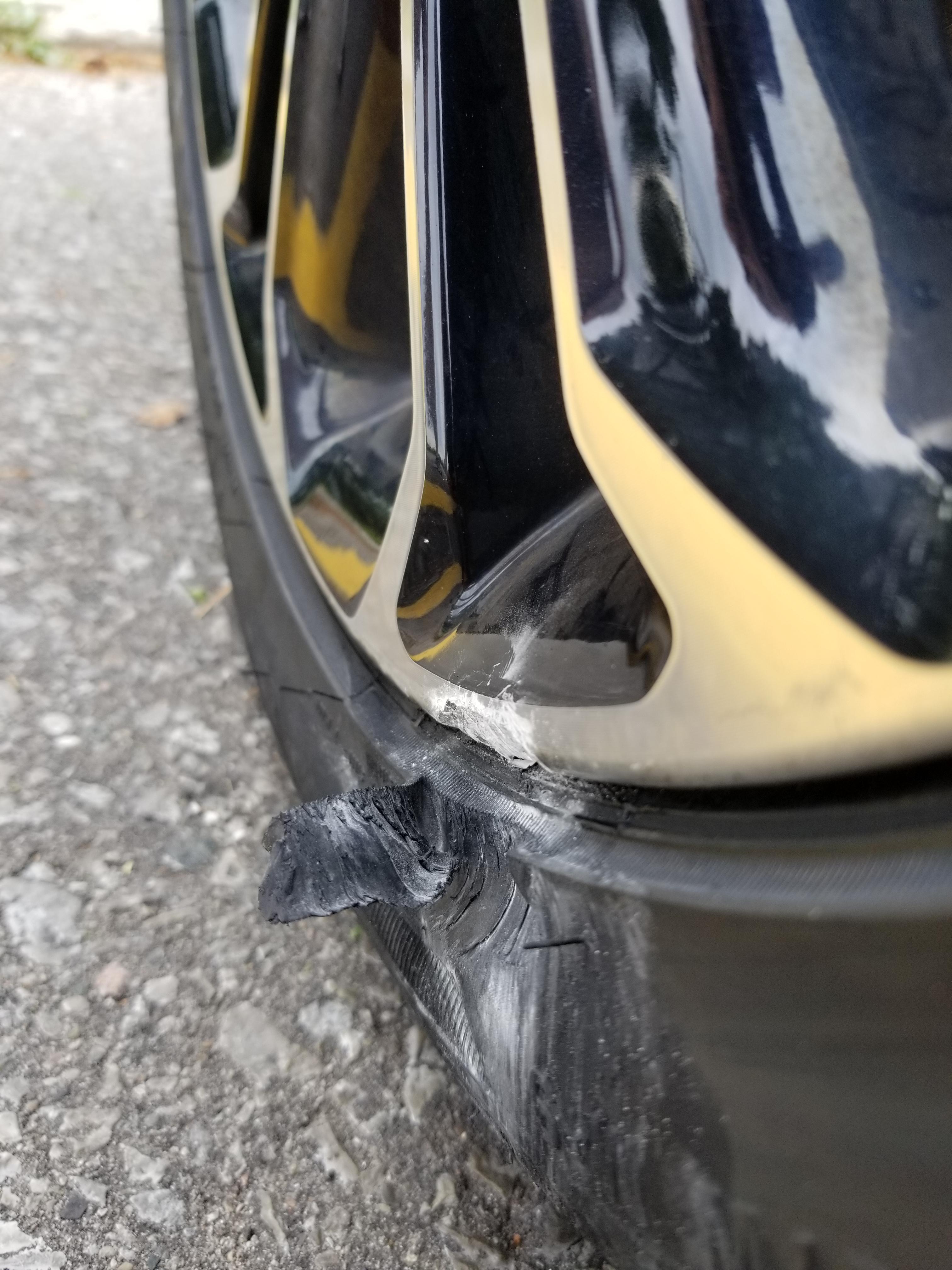 I went over a curb pretty bad. Do I need to get my tire replaced? r