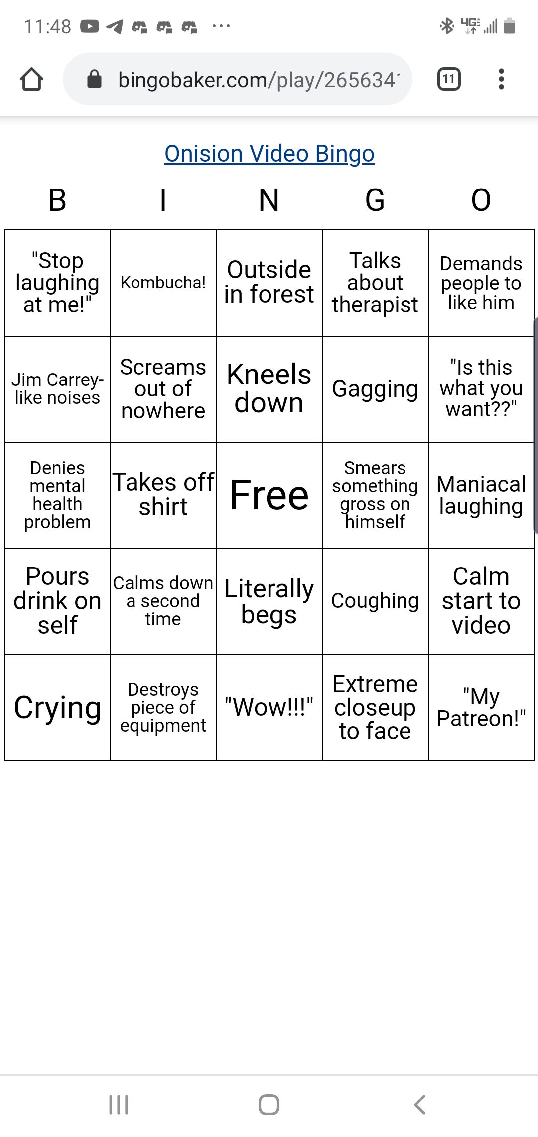 Onision Video bingo. Play along at home! r/Onision