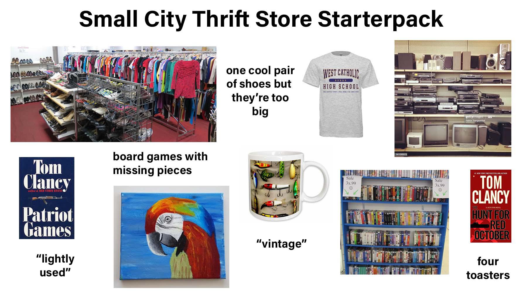 Small City Thrift Store Starter Pack r/starterpacks
