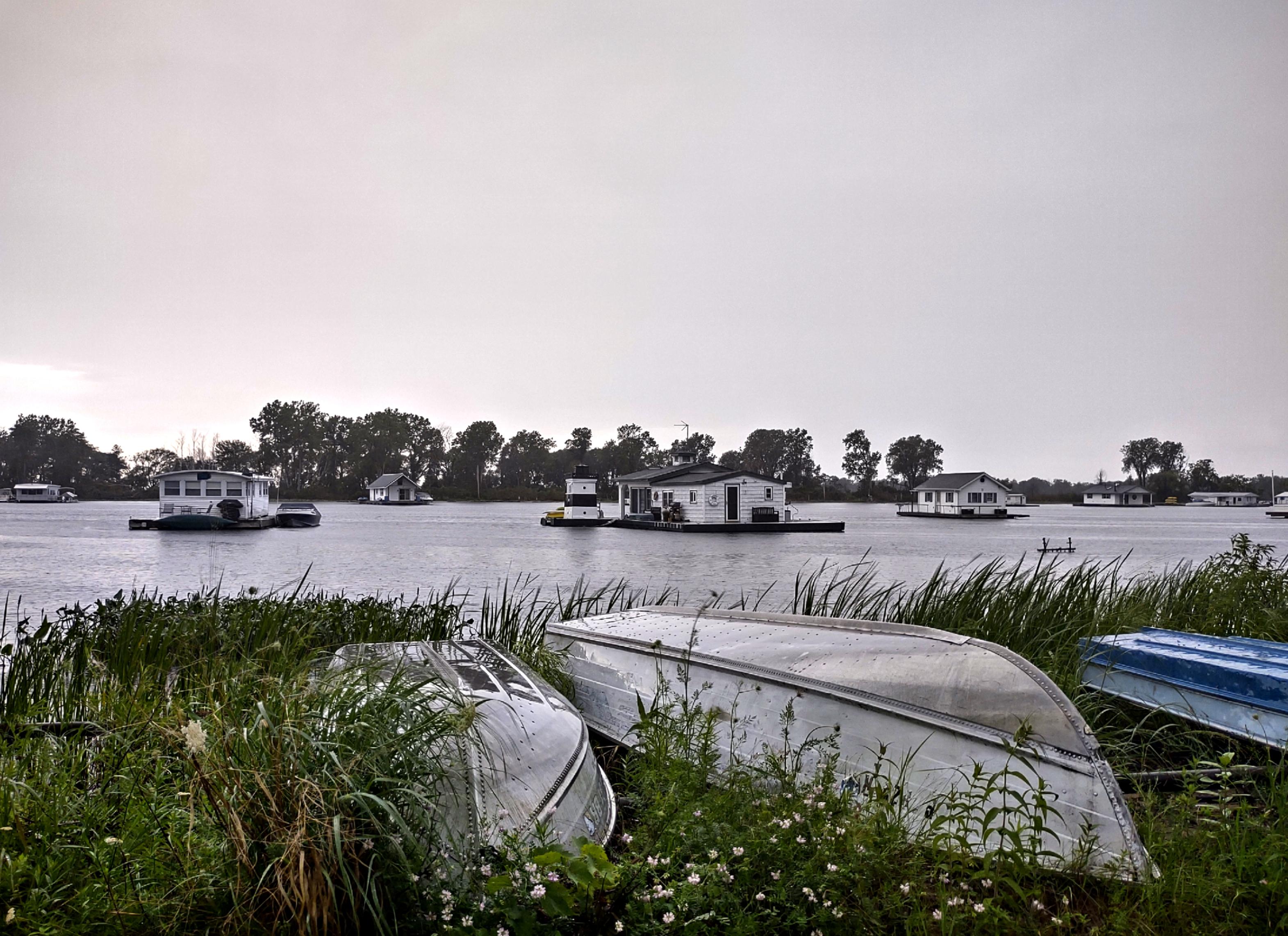 "Horseshoe Pond is home to a small, 24houseboat community. Since 1890