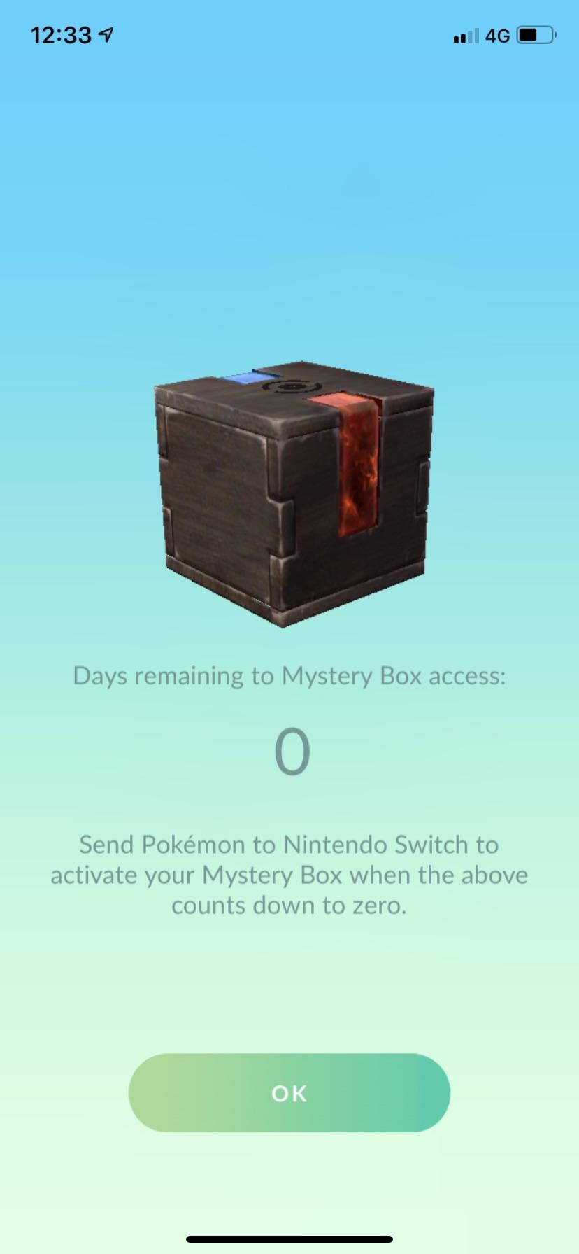 Can't open mystery box tap OK and it goes back to the main screen