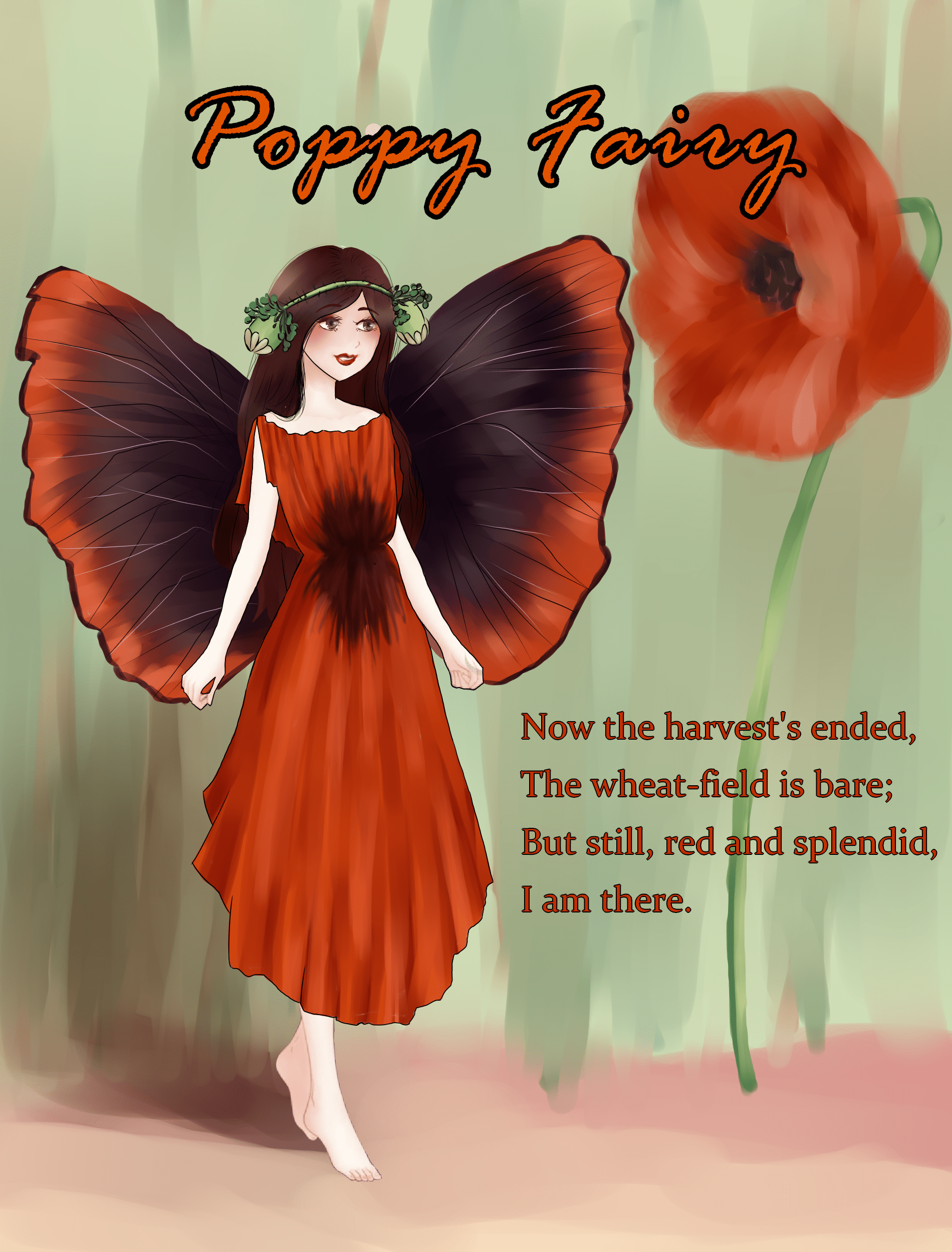Fan Art The Poppy Fairy (based off of Cicely Mary Barker’s Flower