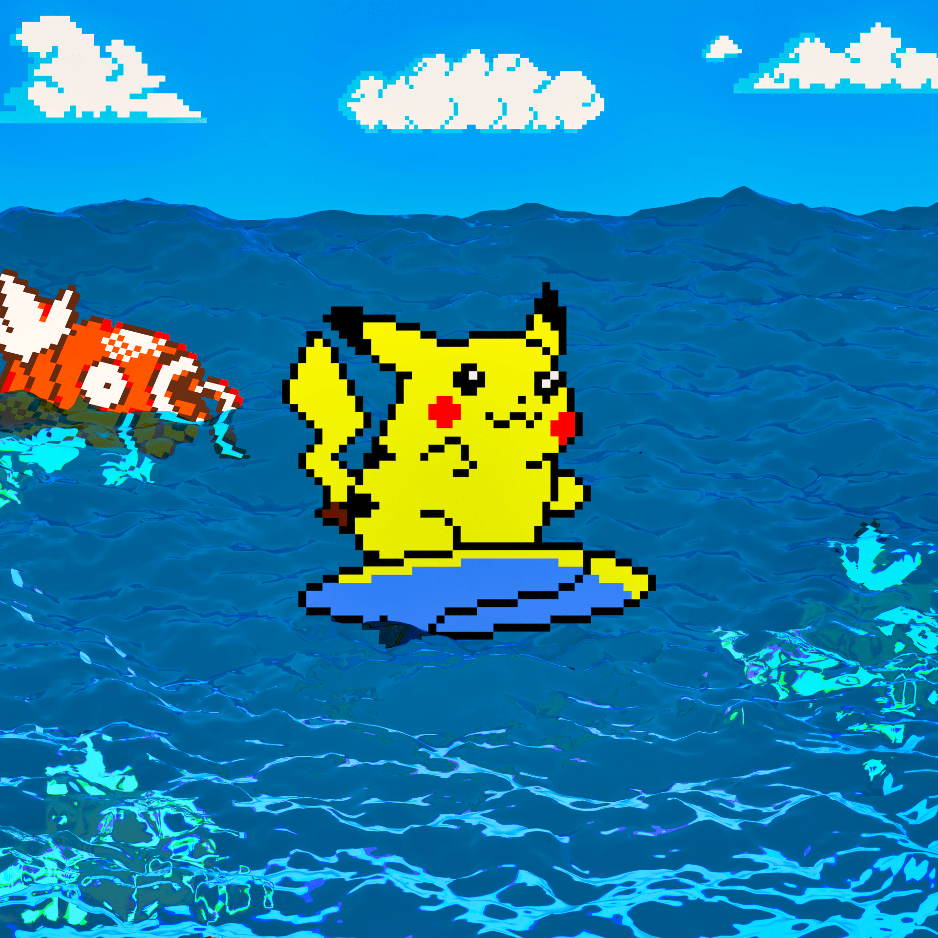 Surfing Pikachu is the best Pikachu [OC] r/pokemon