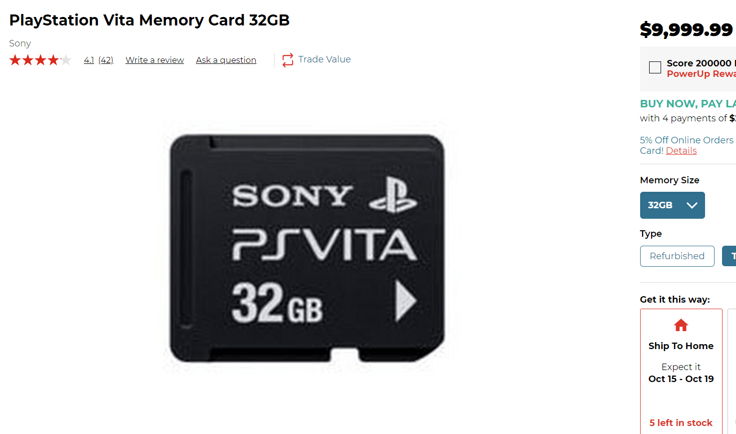 Man, Vita memory cards really are expensive (From the real GameStop