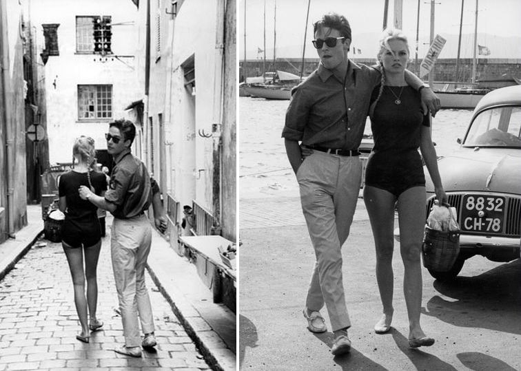 Brigitte Bardot and husband Jacques Charrier in SaintTropez, 1959 r
