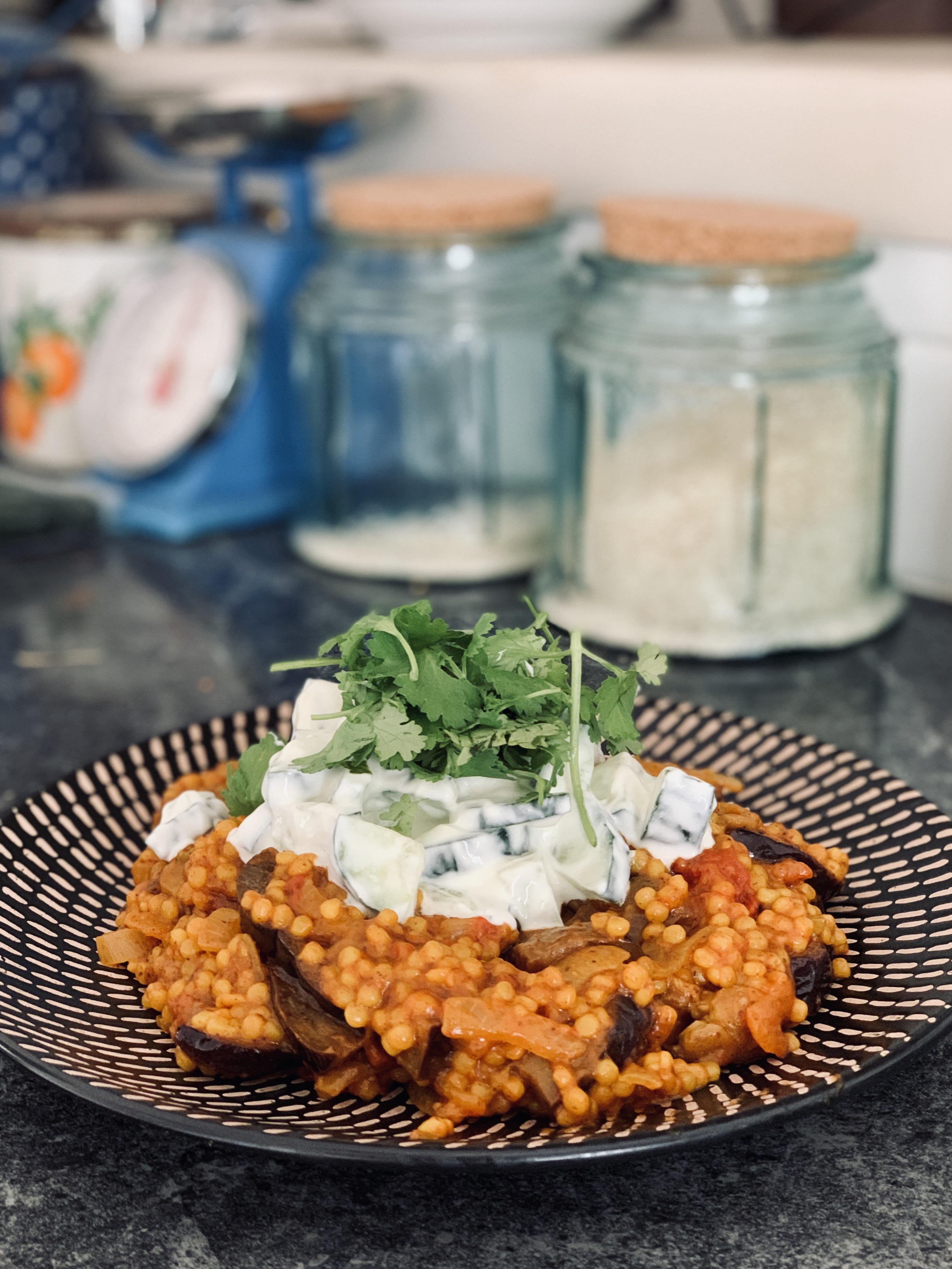 Middle Eastern style Eggplant with Cous Cous r/vegetarian