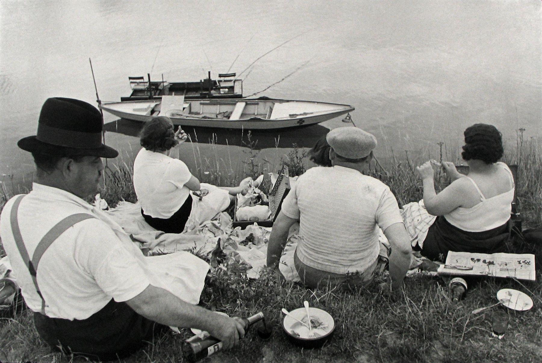 Picnic on the Banks of the Marne, France, 1938. Photographer HENRI