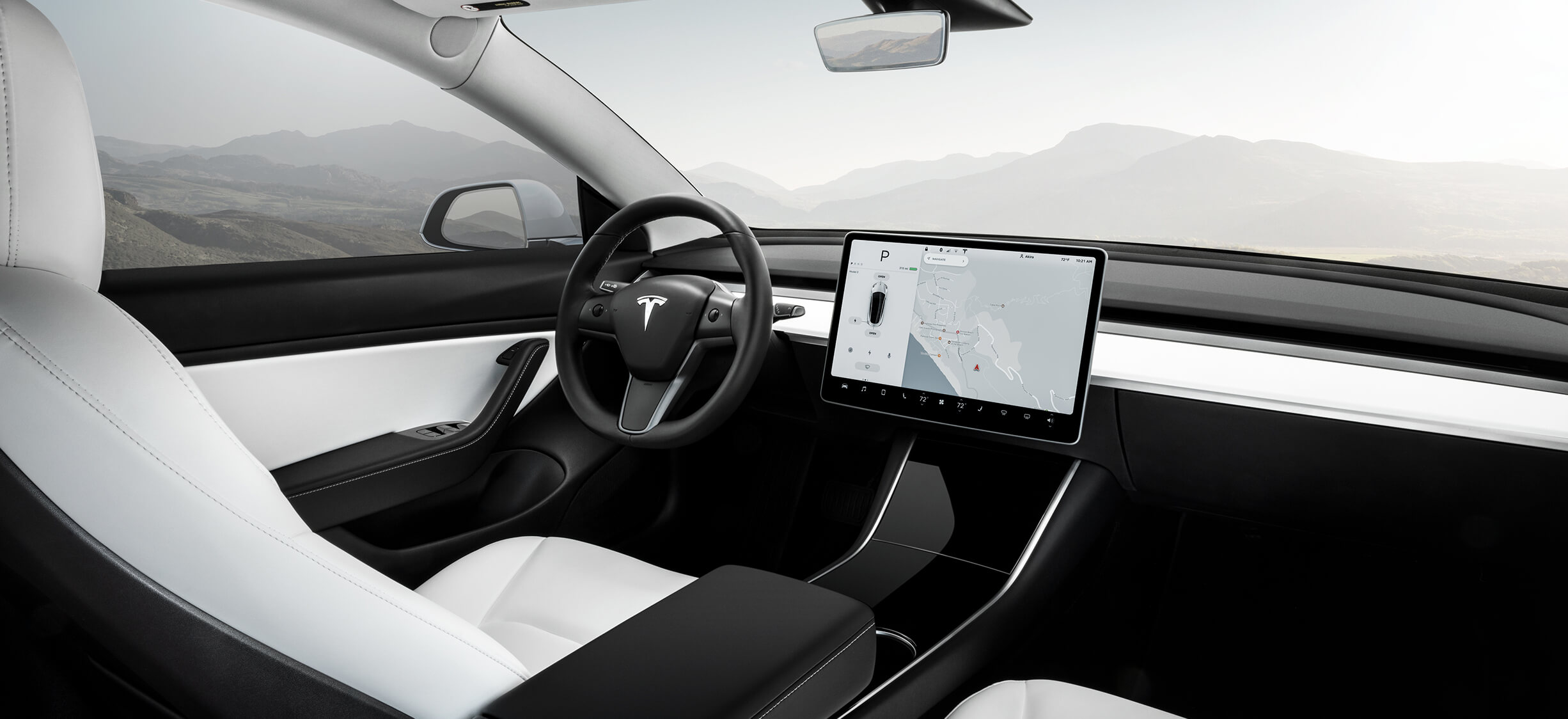 New inside shots of white interior teslamotors