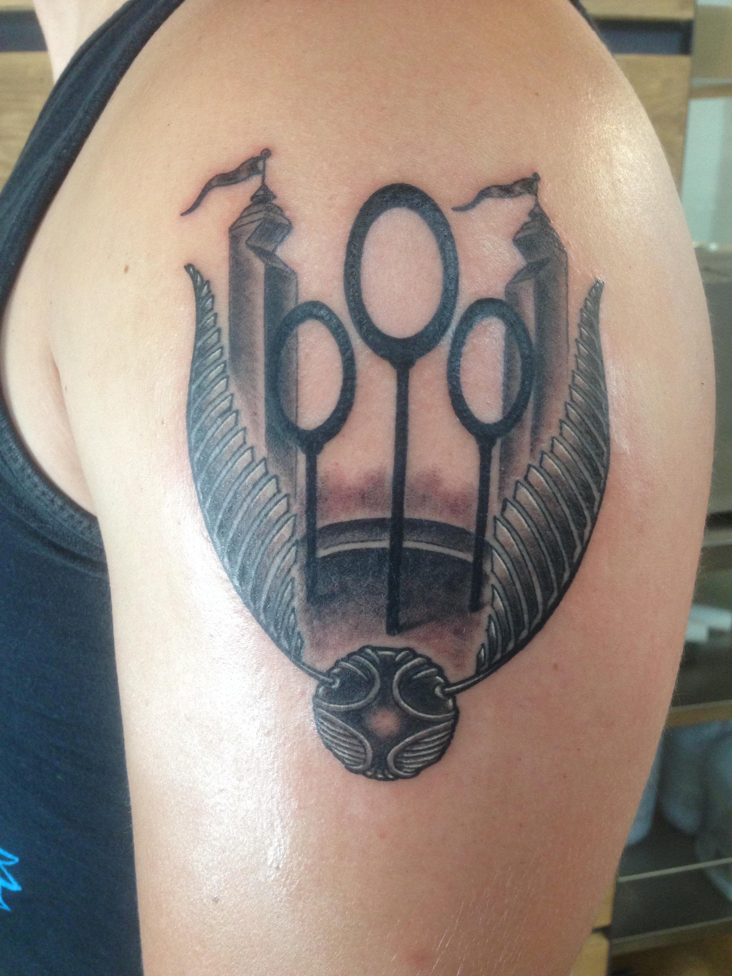 My Quidditch tattoo by Jake B at Golden Rule Tattoo, Phoenix, AZ tattoos