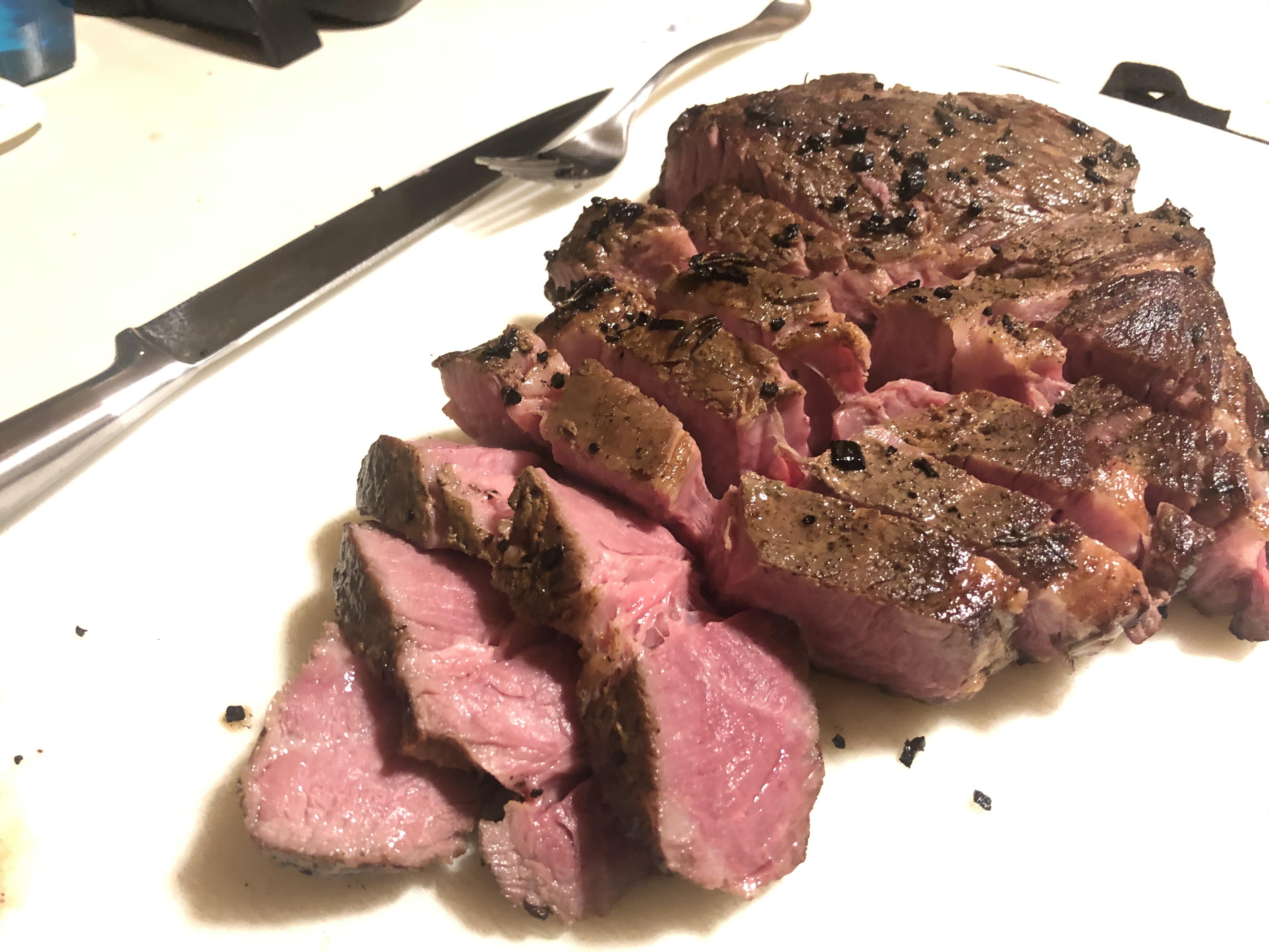 Sous vide pot roast, 52°C for 20 hours, seared in a garlic rosemary