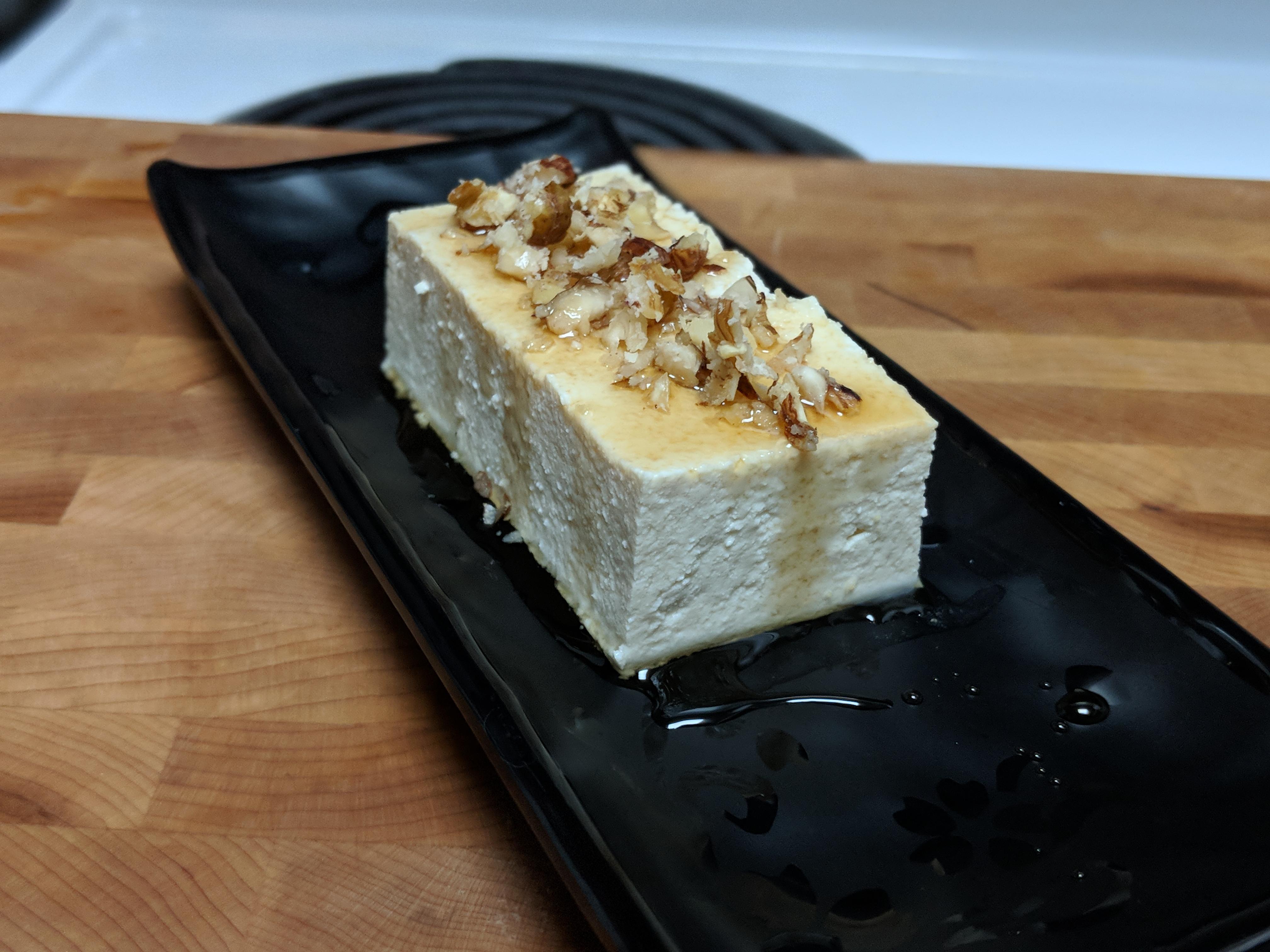 Week 38 Tofu Fresh Tofu with Maple Syrup and Crushed Hazelnuts r/52weeksofcooking