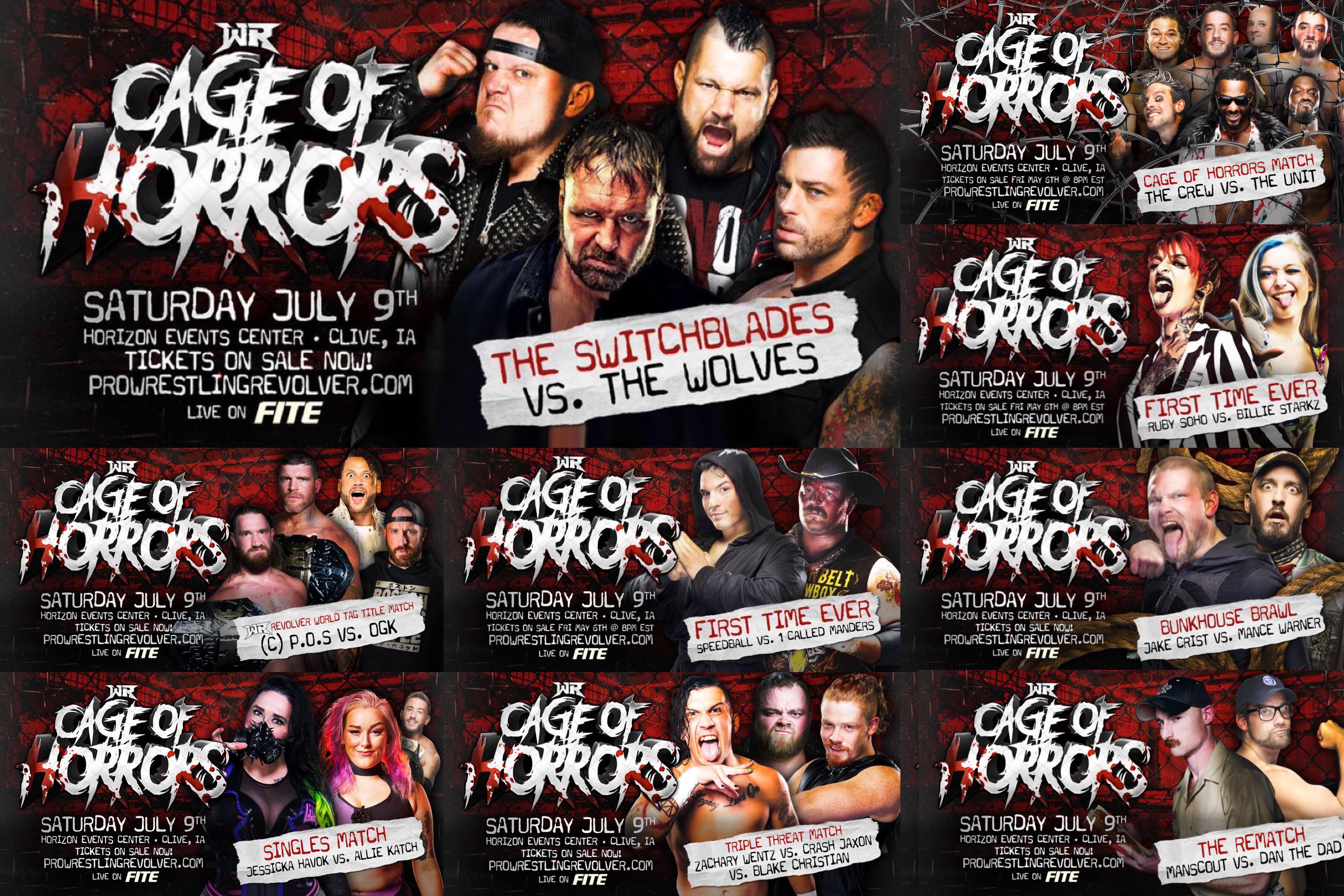 Card for Wrestling Revolver’s Cage of Horrors tonight r/SquaredCircle