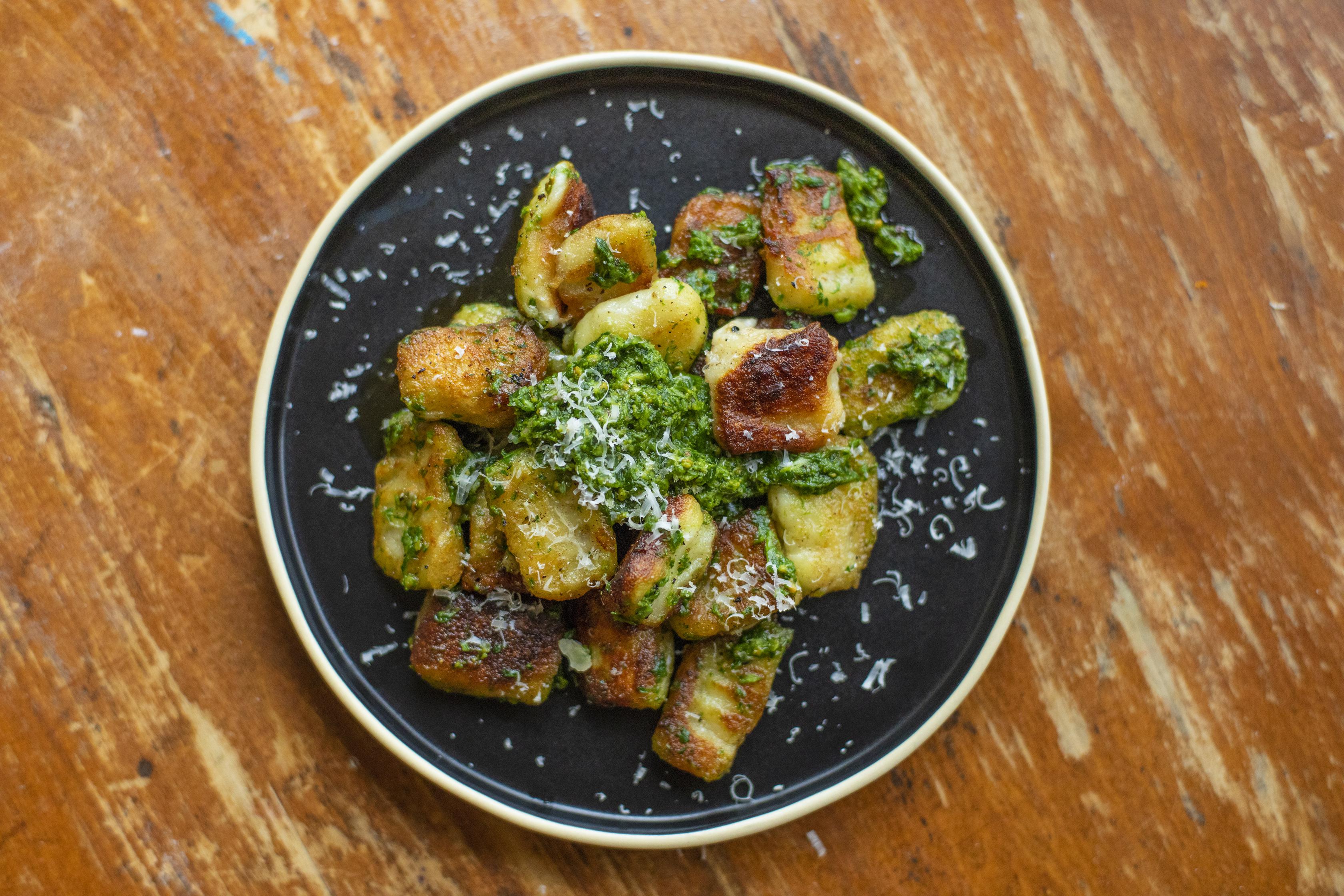 Pan Fried Gnocchi with Wild Ramp Pesto r/recipes