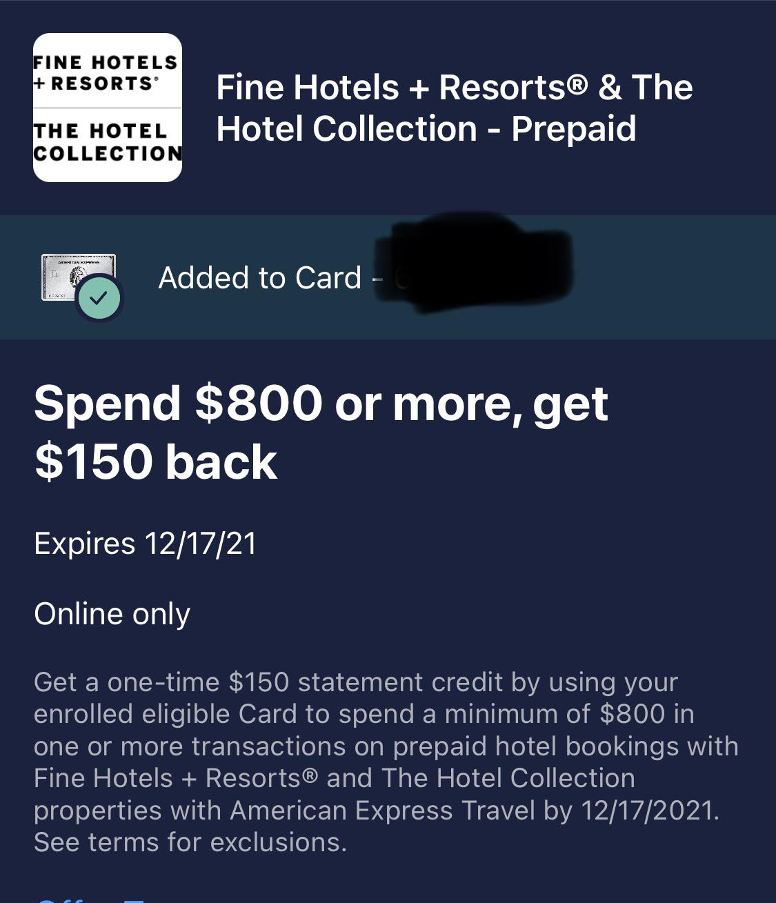 New FHR & Hotel Collection Offer on Amex Platinum r/amex