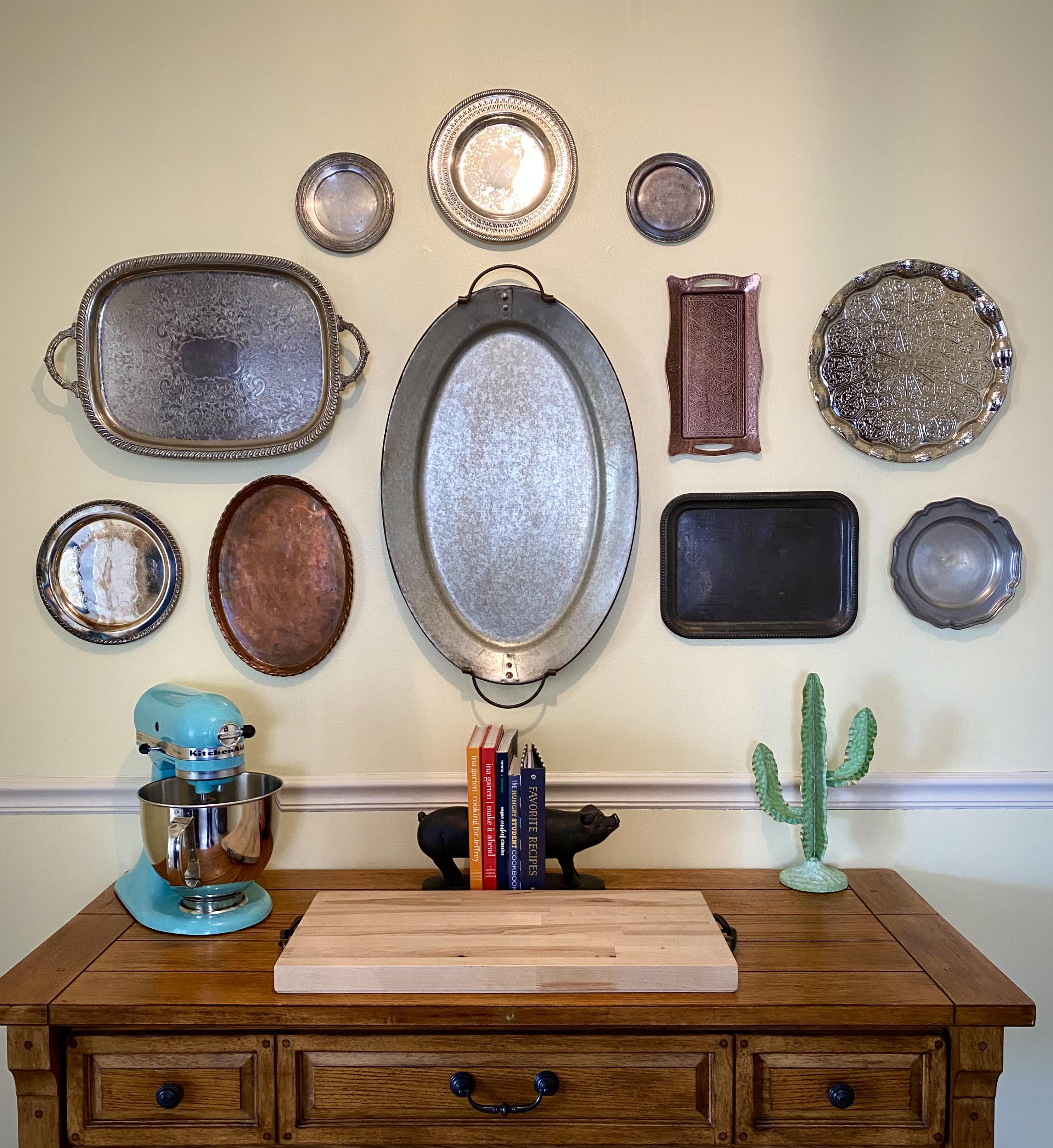 Had a big blank wall in my new kitchen. Result gallery wall of old