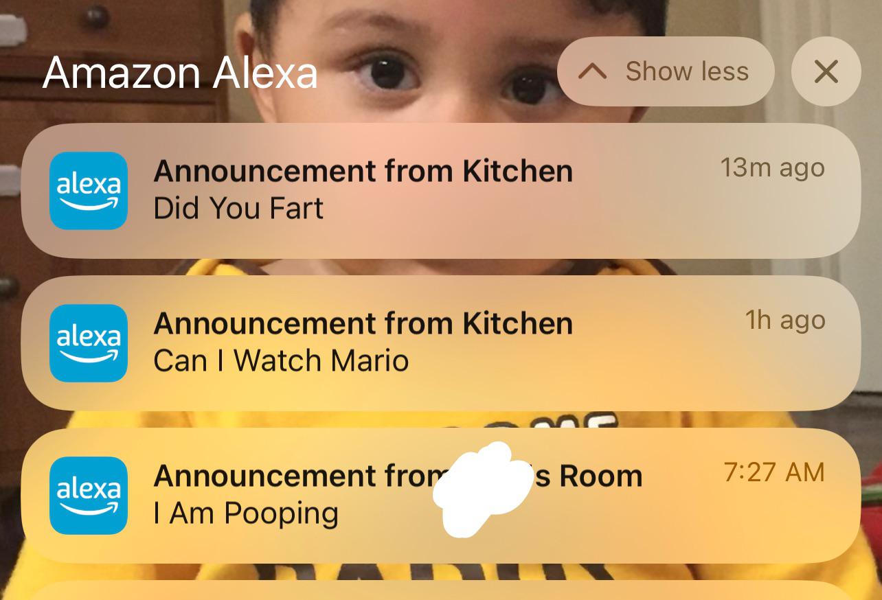 Alexa announcements you get from kids. 😂 r/funny