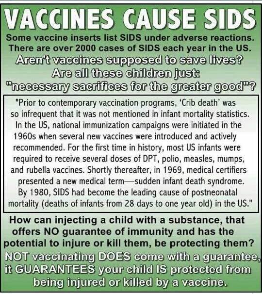 Vaccines Cause SIDS Prior to mass vaccination programs