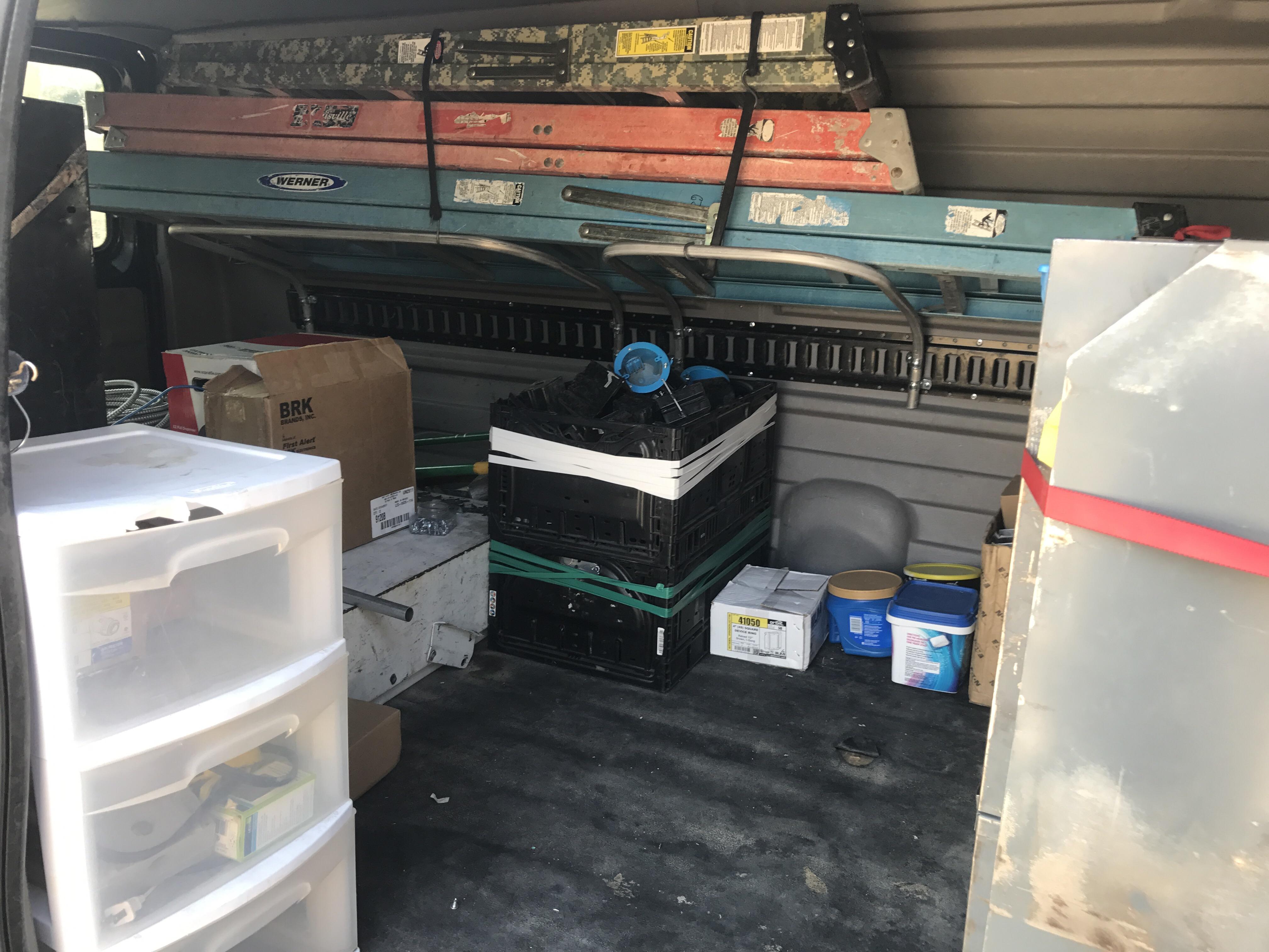 Acquired a completely work van, built a ladder rack inside