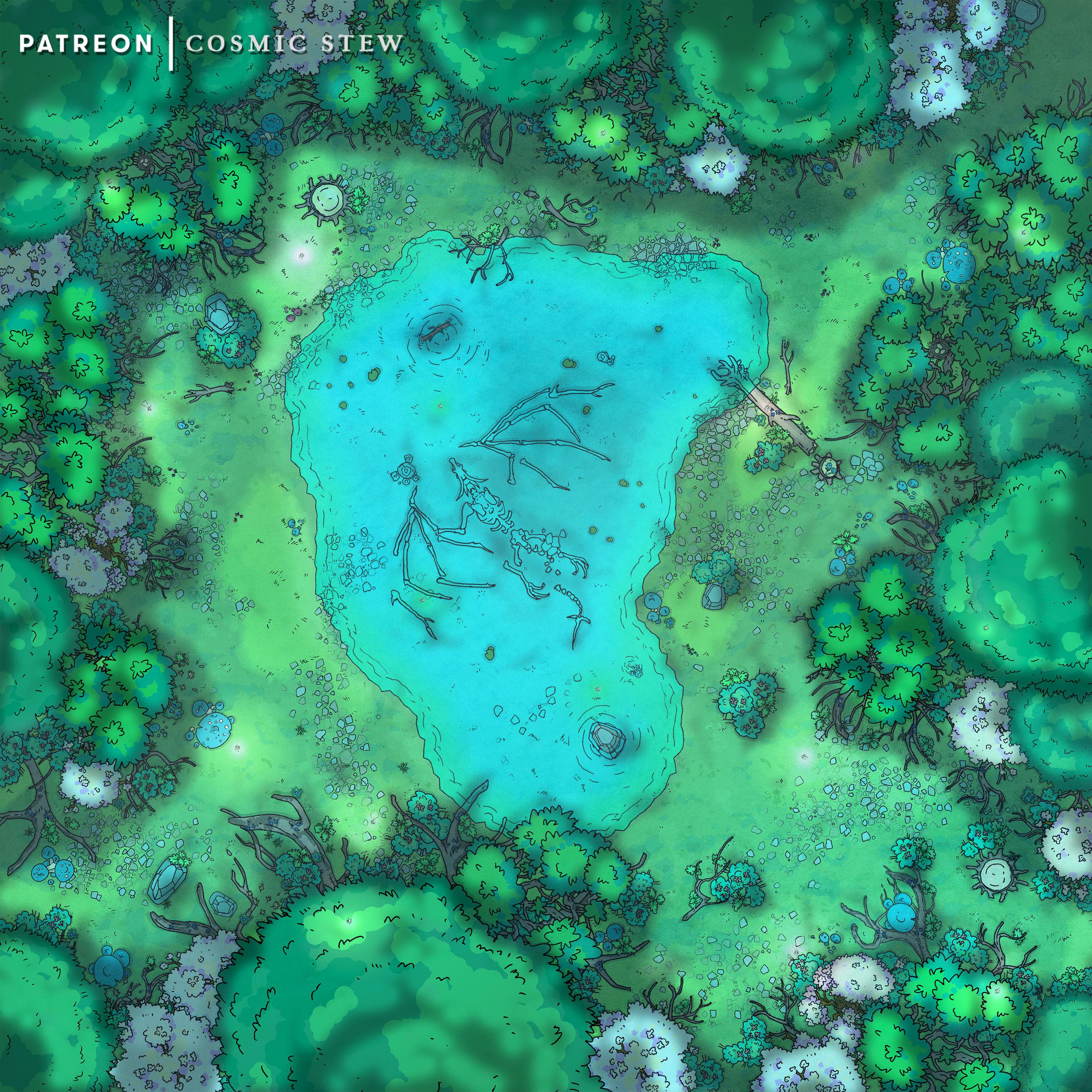 A Vibrant Spring Clearing [35 x 35] [Battlemap] [Forest] [Enchanted