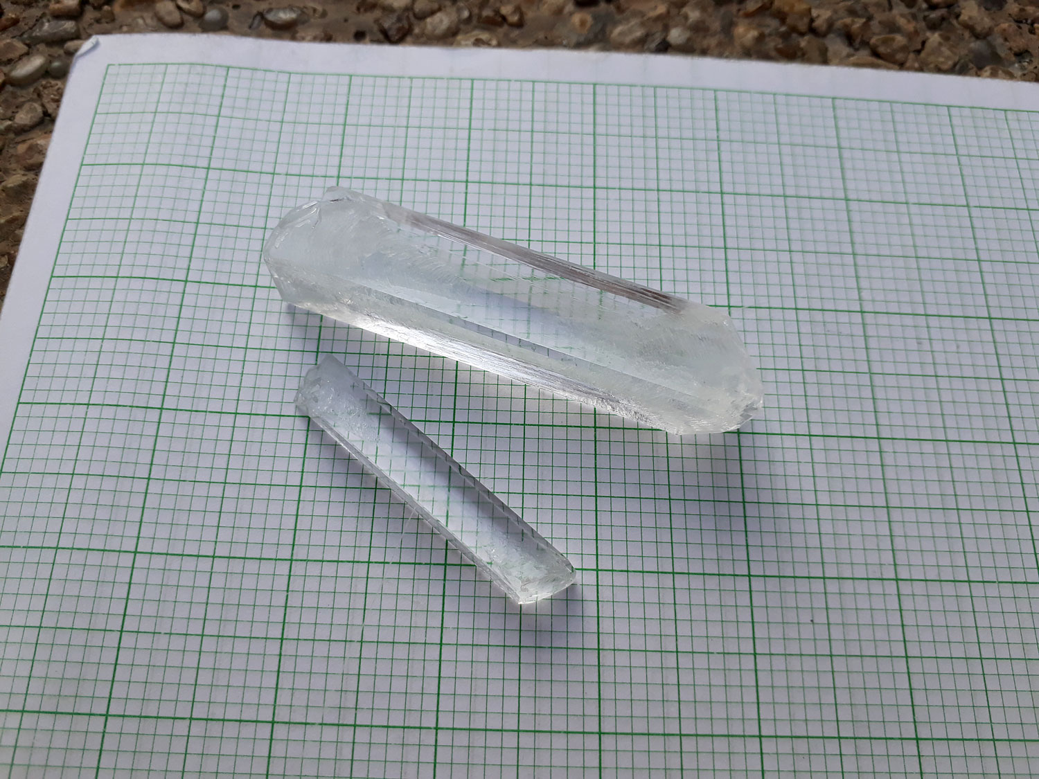 Two single crystals of magnesium sulfate heptahydrate r/chemistry