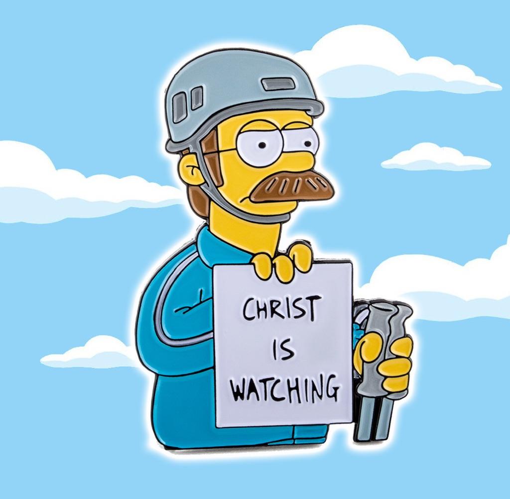 My first Simpsons pin! Flanders "Christ is Watching" (Link in