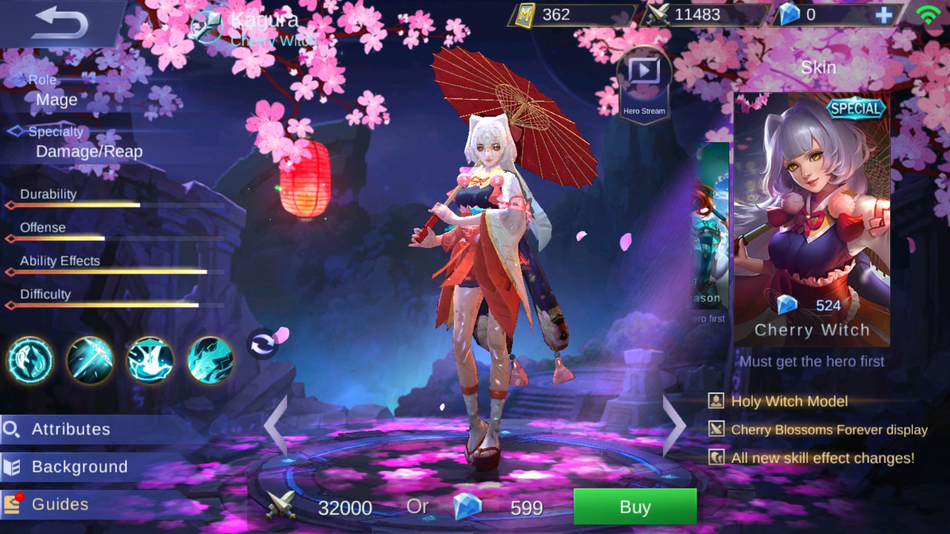 New Skin Kagura Cherry Witch mobilelegends