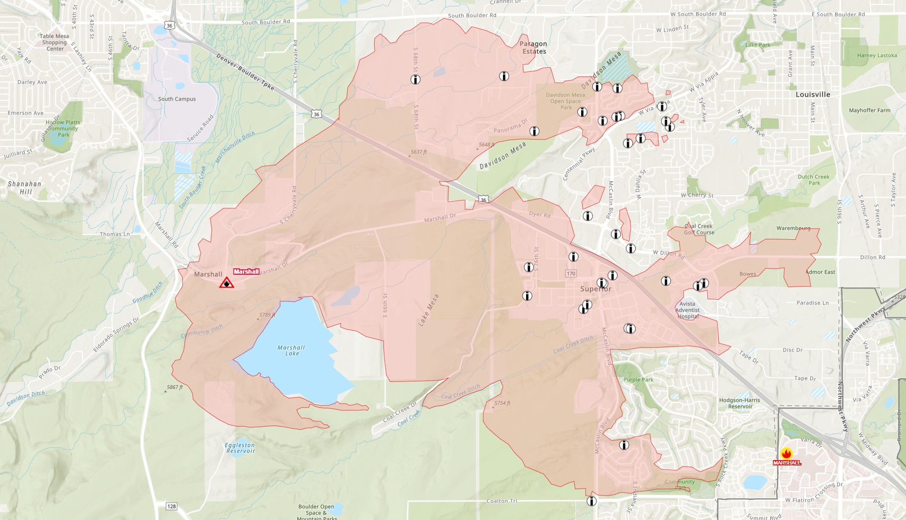 Fire Perimeter Map (as of 11PM Thursday) r/boulder