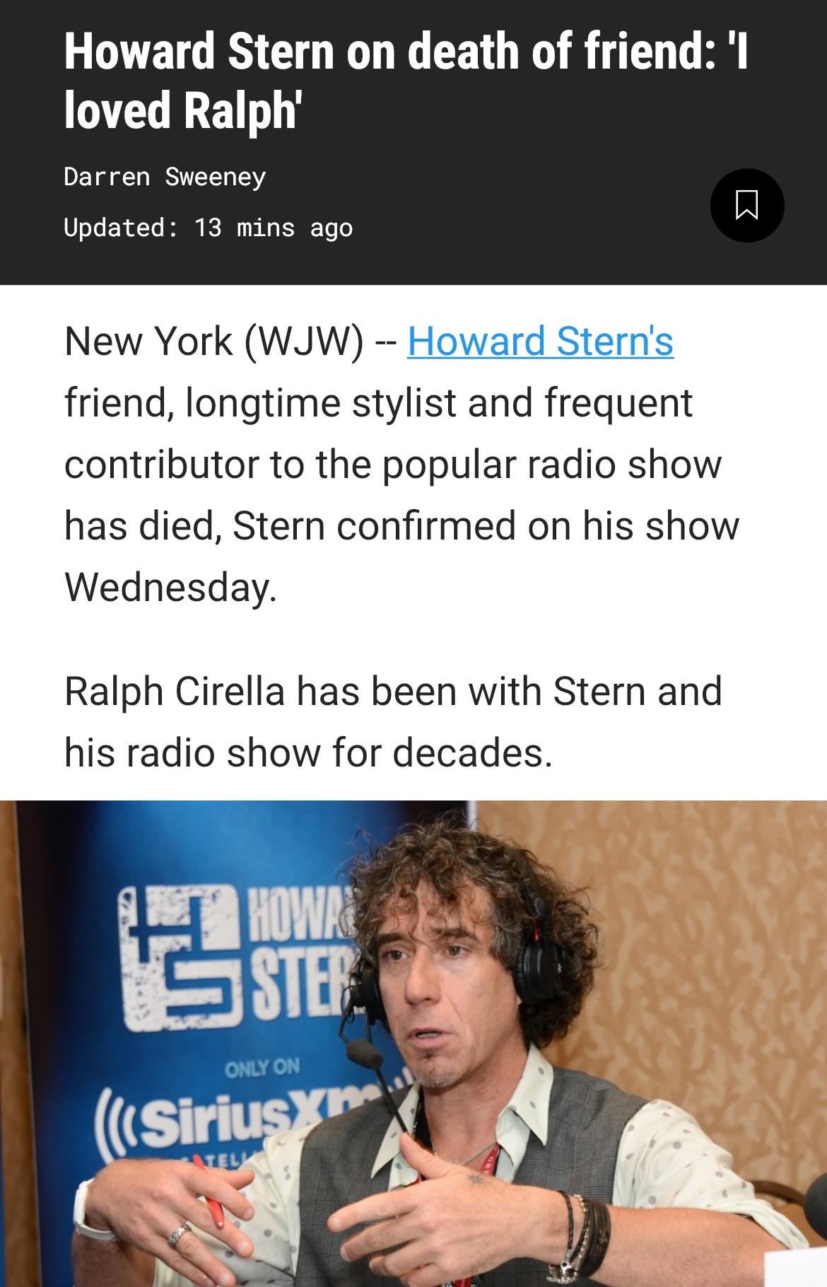 My local news picked up the Ralph story as it was happening. r