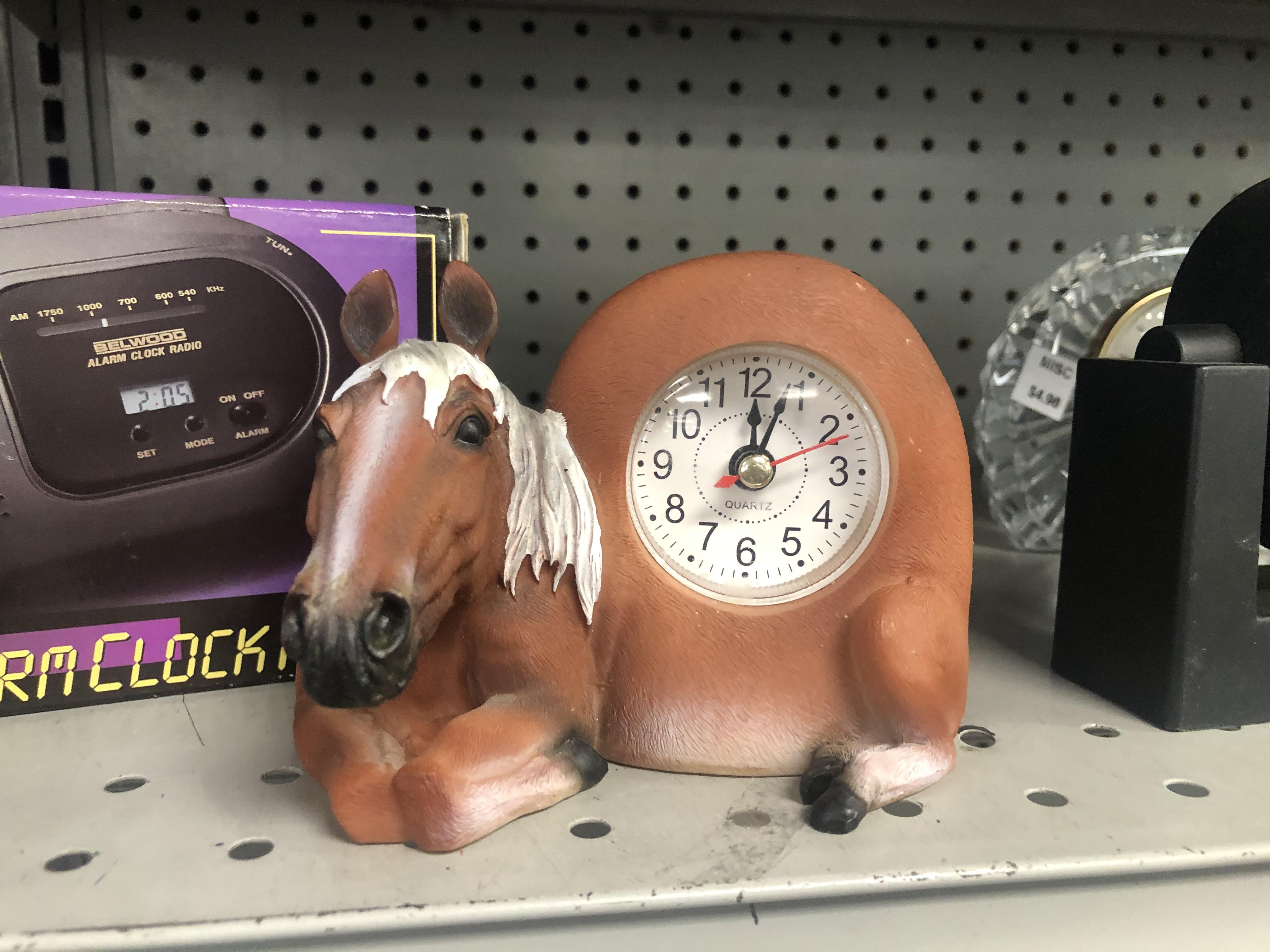 Humped horse clock. I left it for another lucky horse lover. r