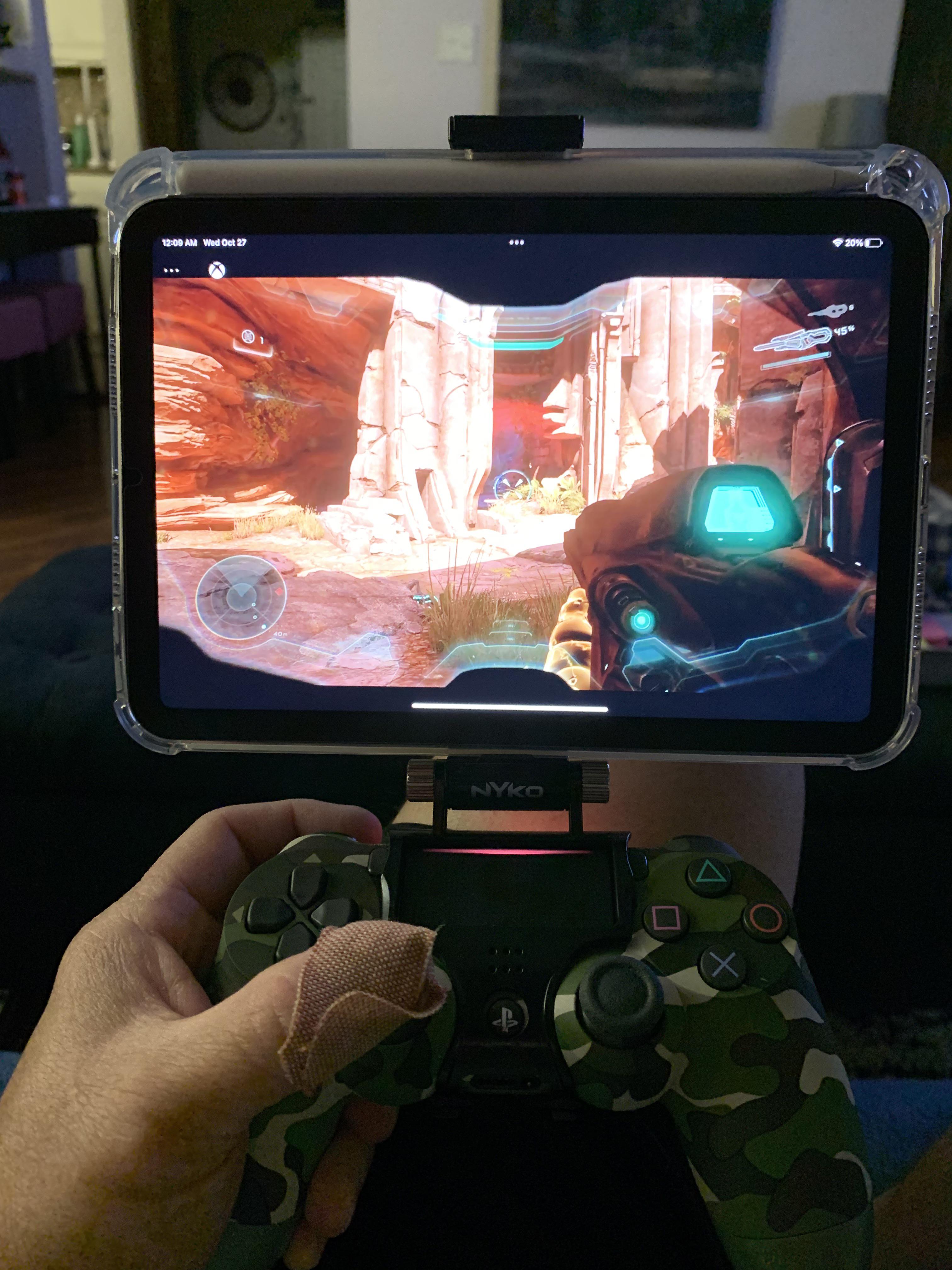 Found my old Nyko PS4 controller clip. The iPad mini fits perfectly and