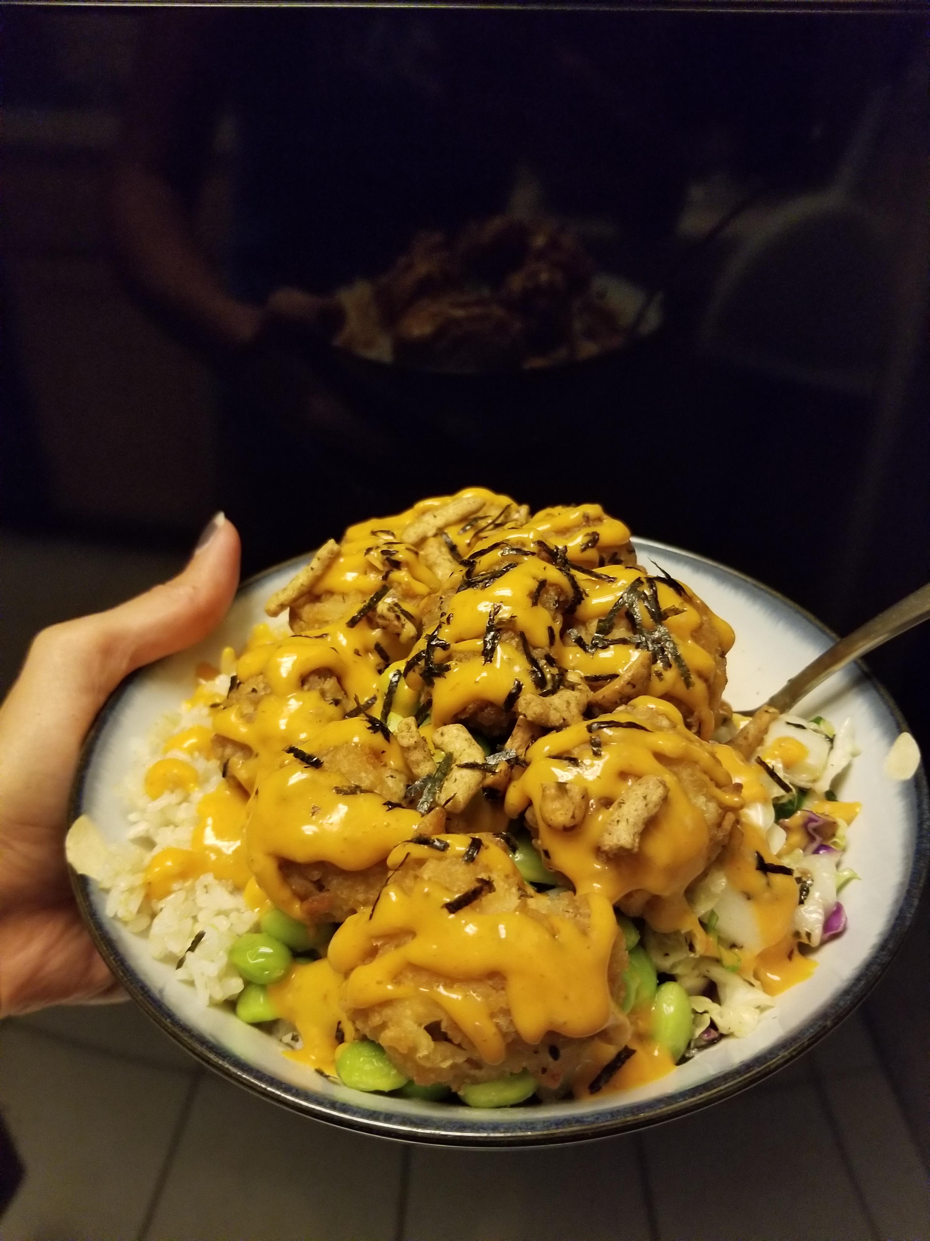 Crispy Rice Salmon Bites Bowl! r/traderjoes
