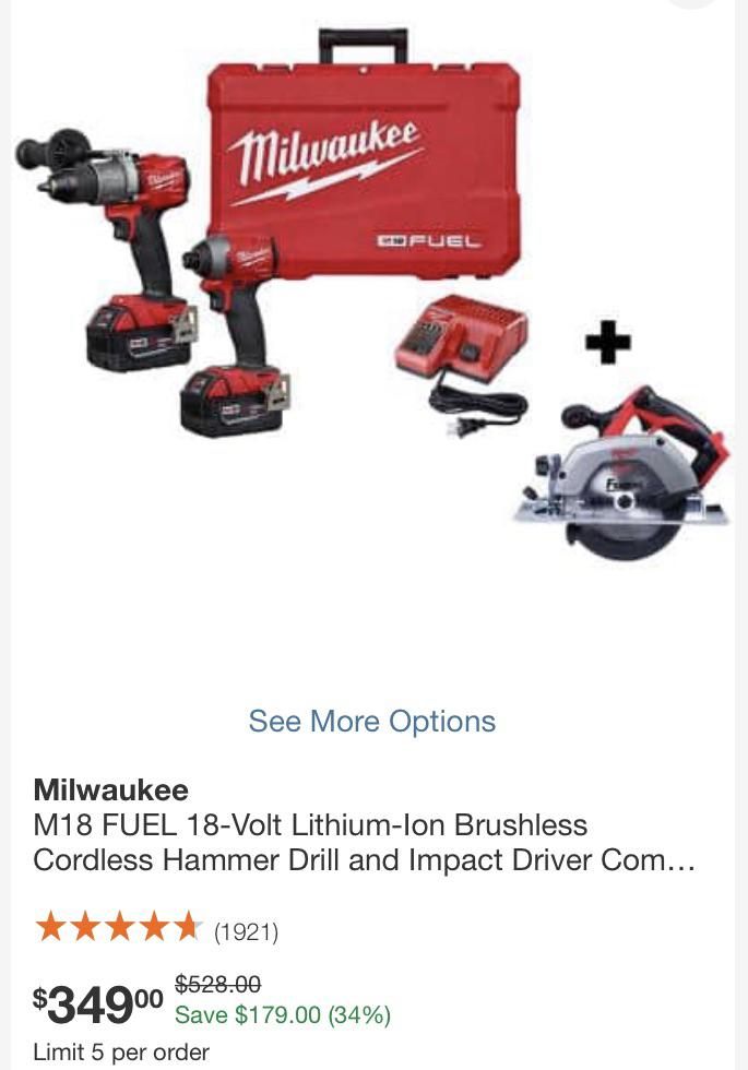 Home Depot one day sale MilwaukeeTool