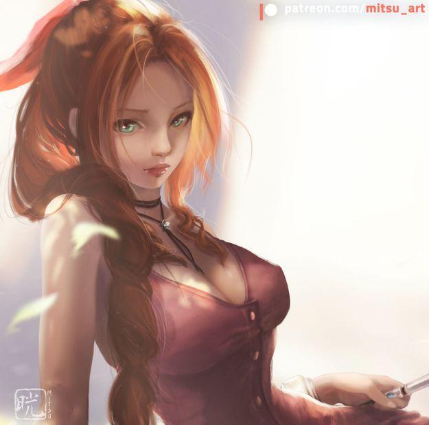 Aerith for Final Fantasy 7 Remake by Mitsu fanart