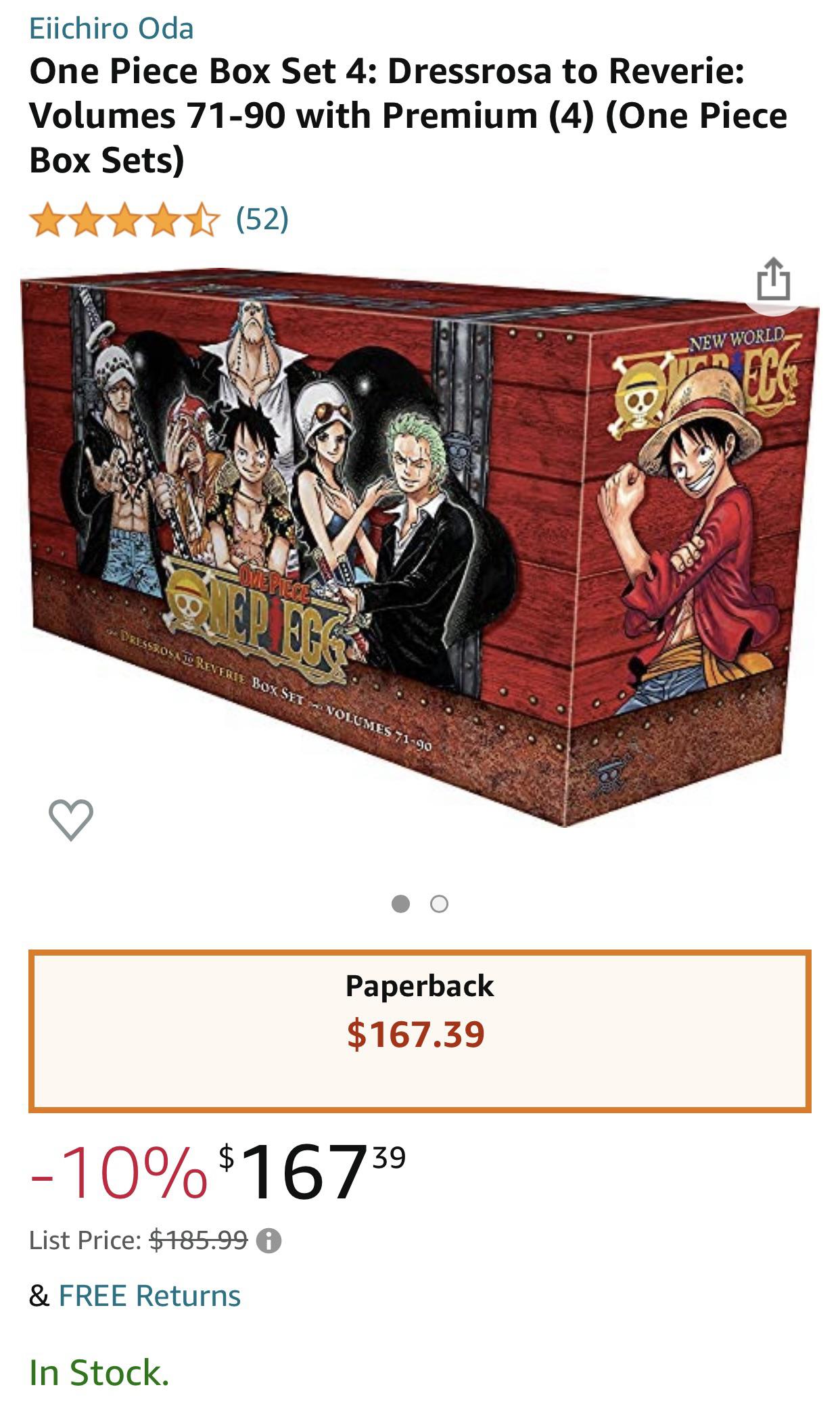 One piece box set 4 on Amazon. r/mangadeals