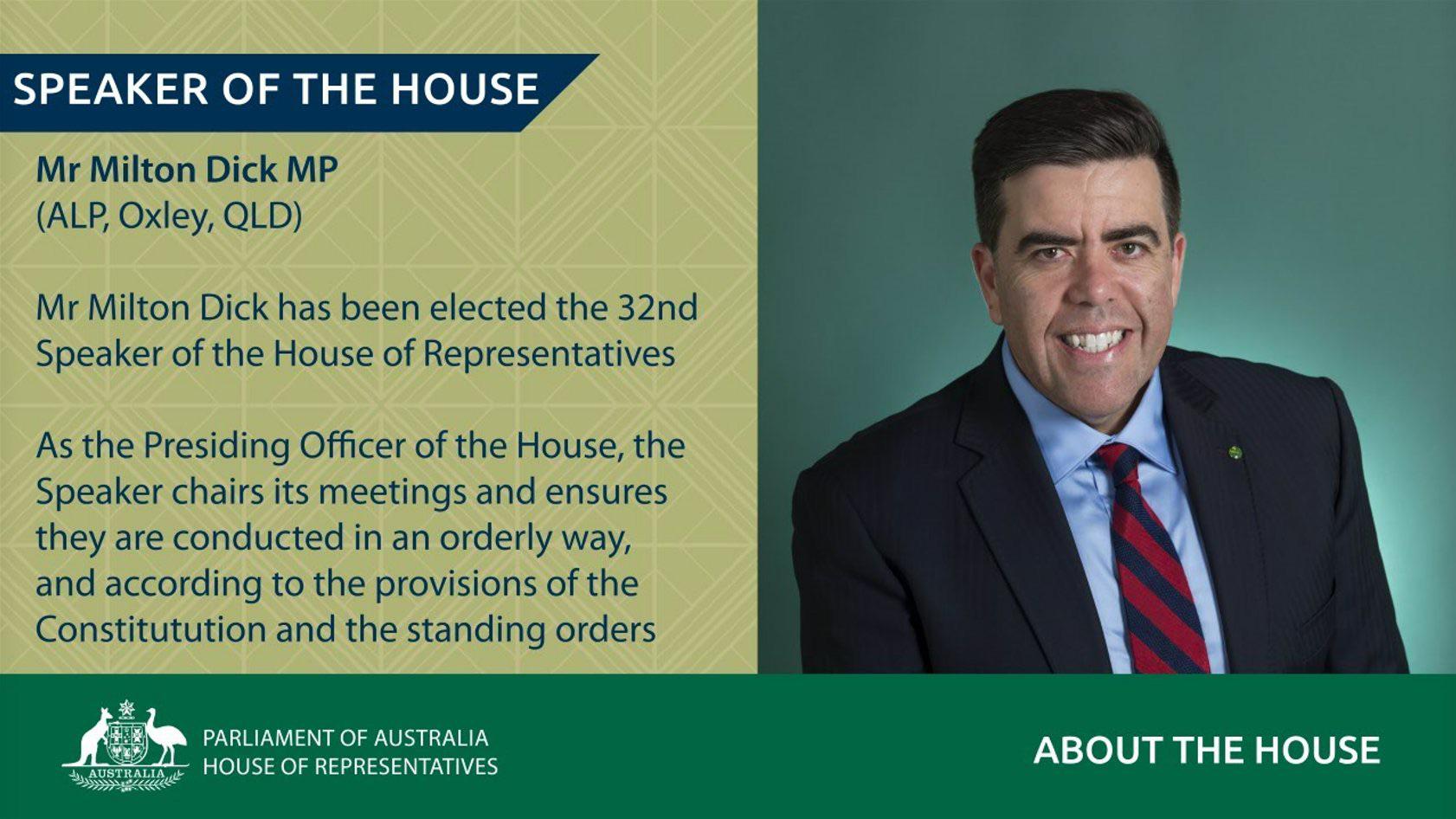 Milton Dick elected Speaker of the House of Representatives r