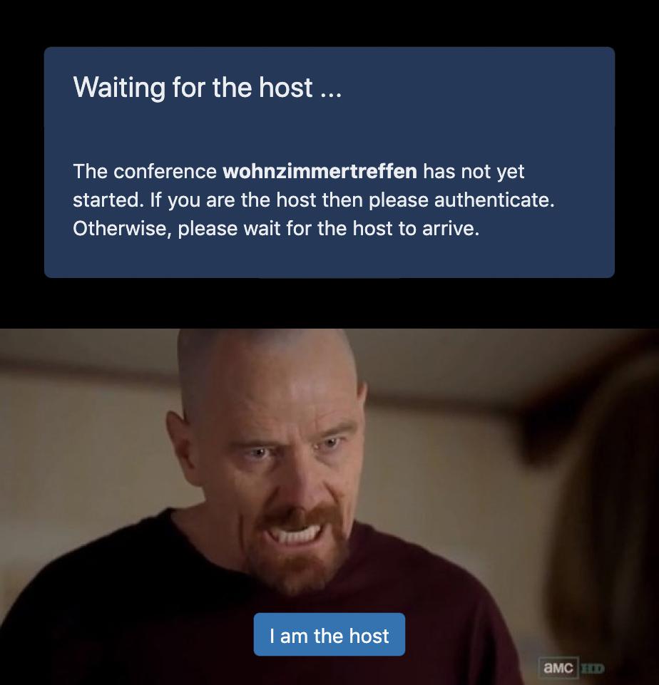 Waiting for the host (Meme) jitsi