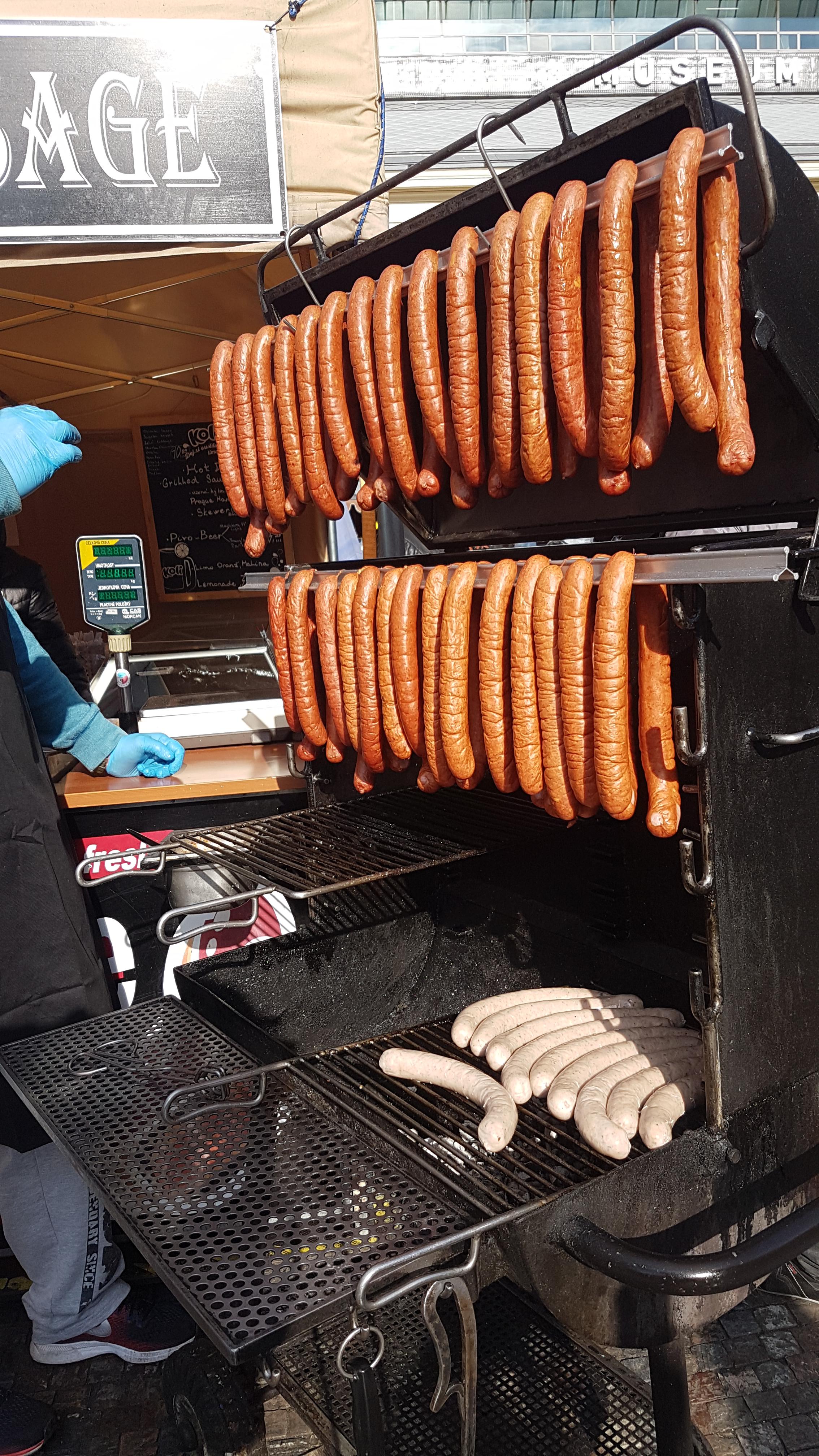 That's a serious sausage rack we met on a trip to Prague. On the back it had "Prague ham