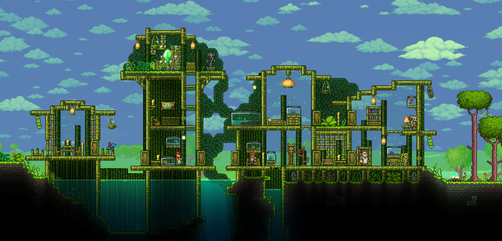 My bamboo town r/Terraria