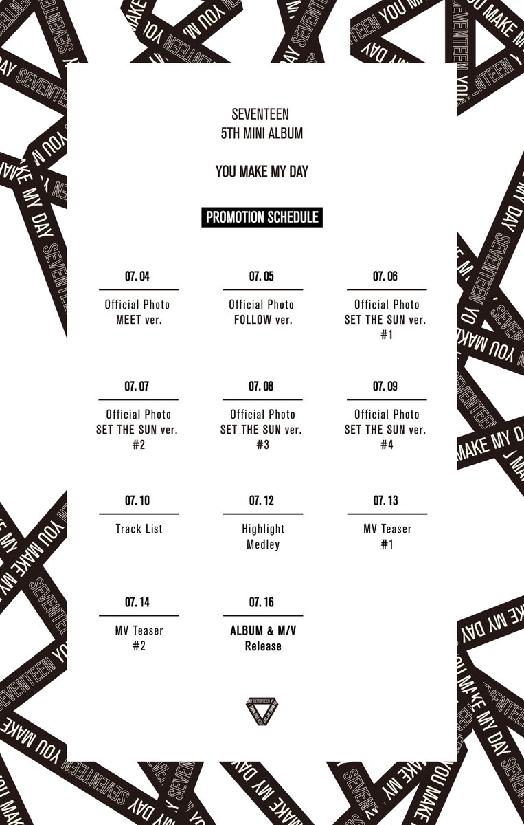SEVENTEEN YOU MAKE MY DAY (Release Schedule) r/kpop