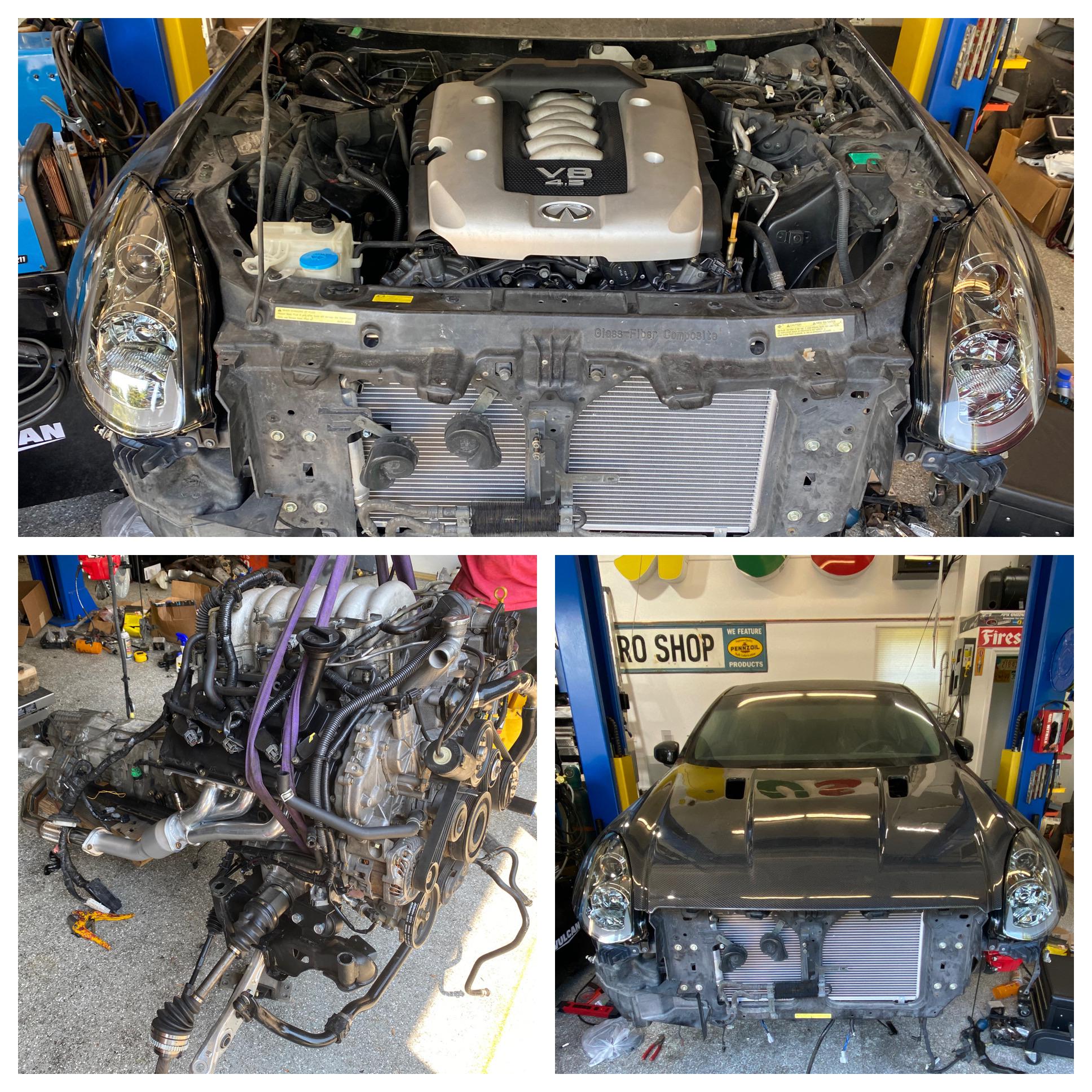 Finishing up my 2005 G35 Coupe I converted to AWD VK45DE 4.5L V8 using mostly OEM parts and